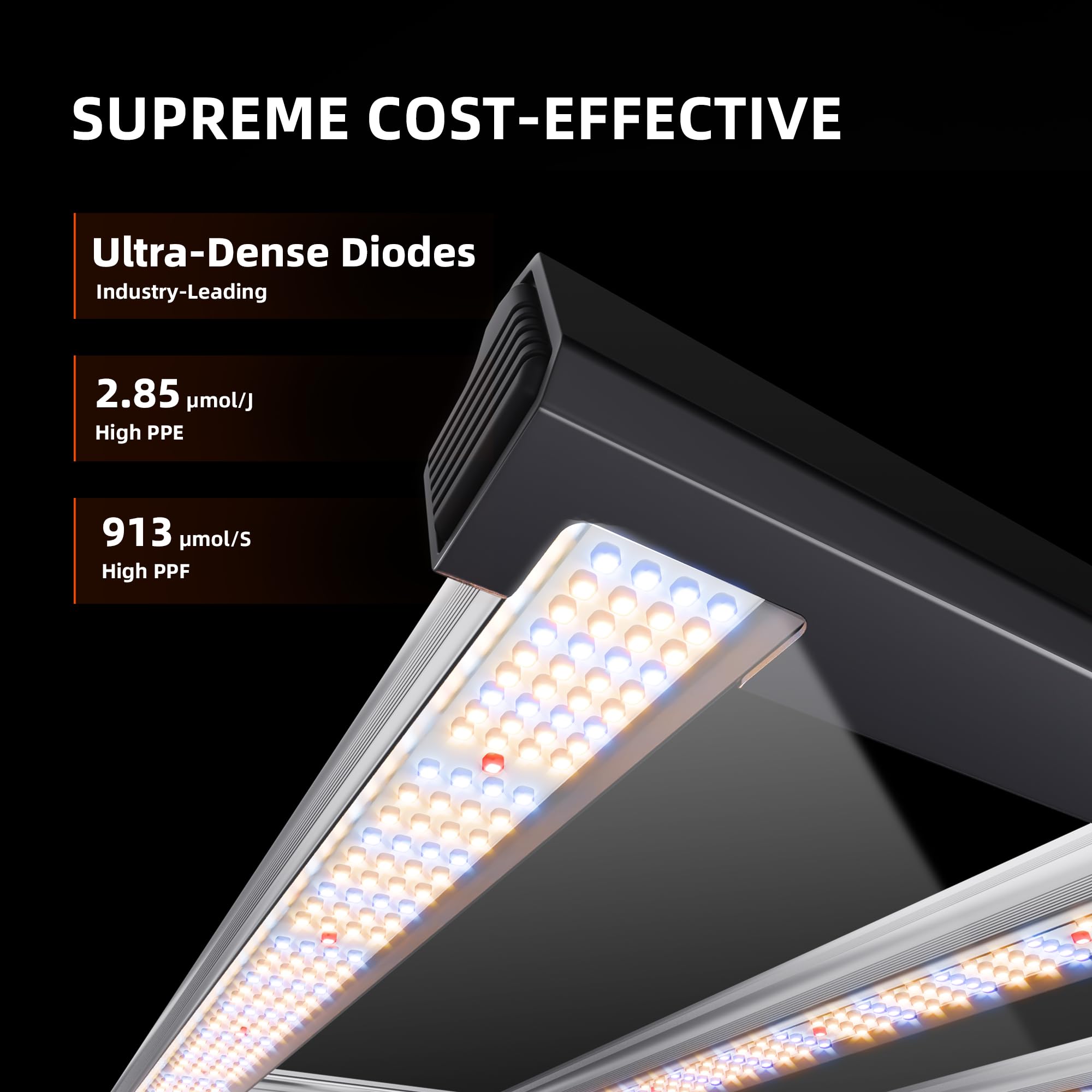 Spider Farmer G4500 LED Grow Light, 320W Full Spectrum, Dimmable, 2x4 Coverage, Silver, Indoor Plants