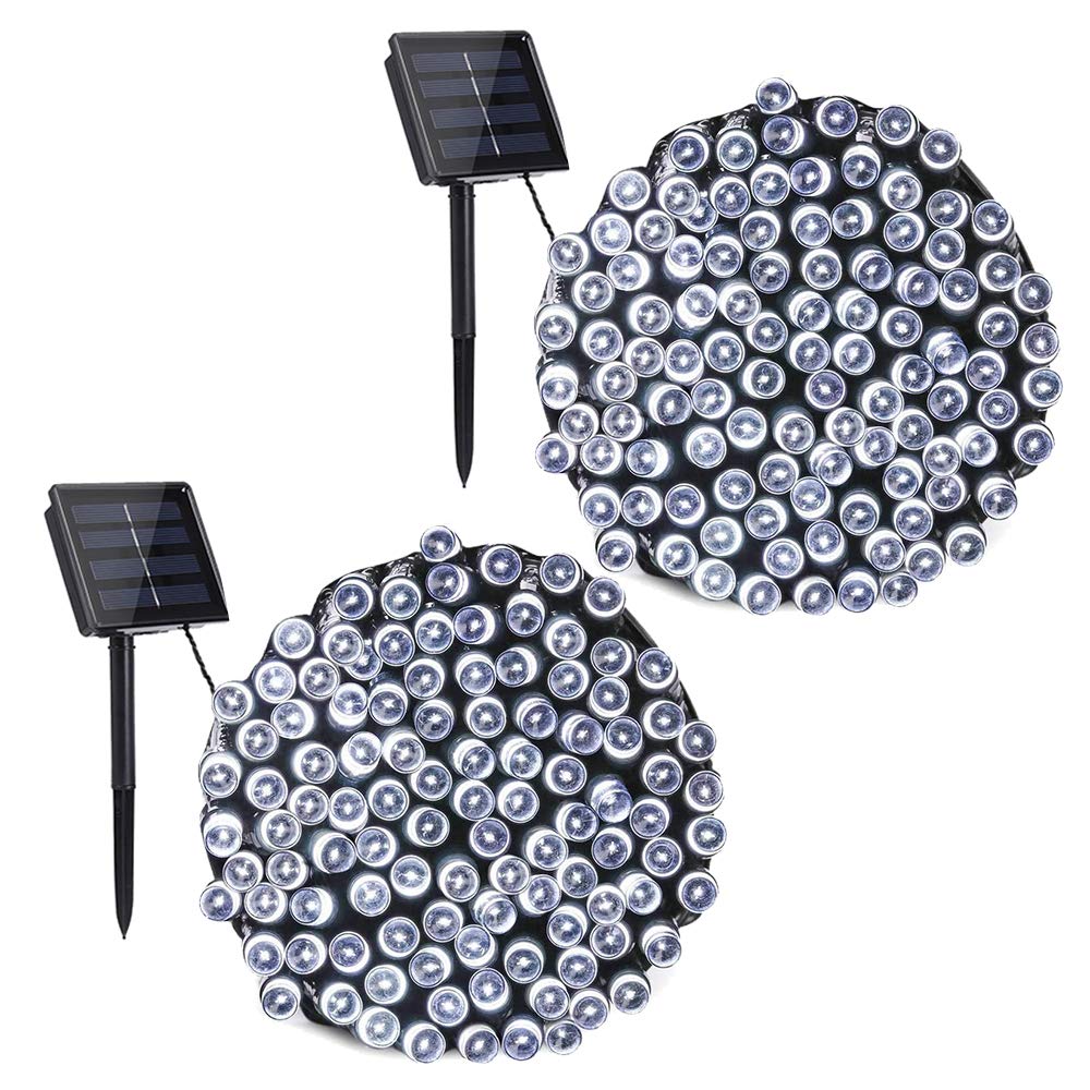 Toodour Solar String Lights, 400 LED, 8 Modes, Waterproof, 144ft, White, Model DSL-100-200