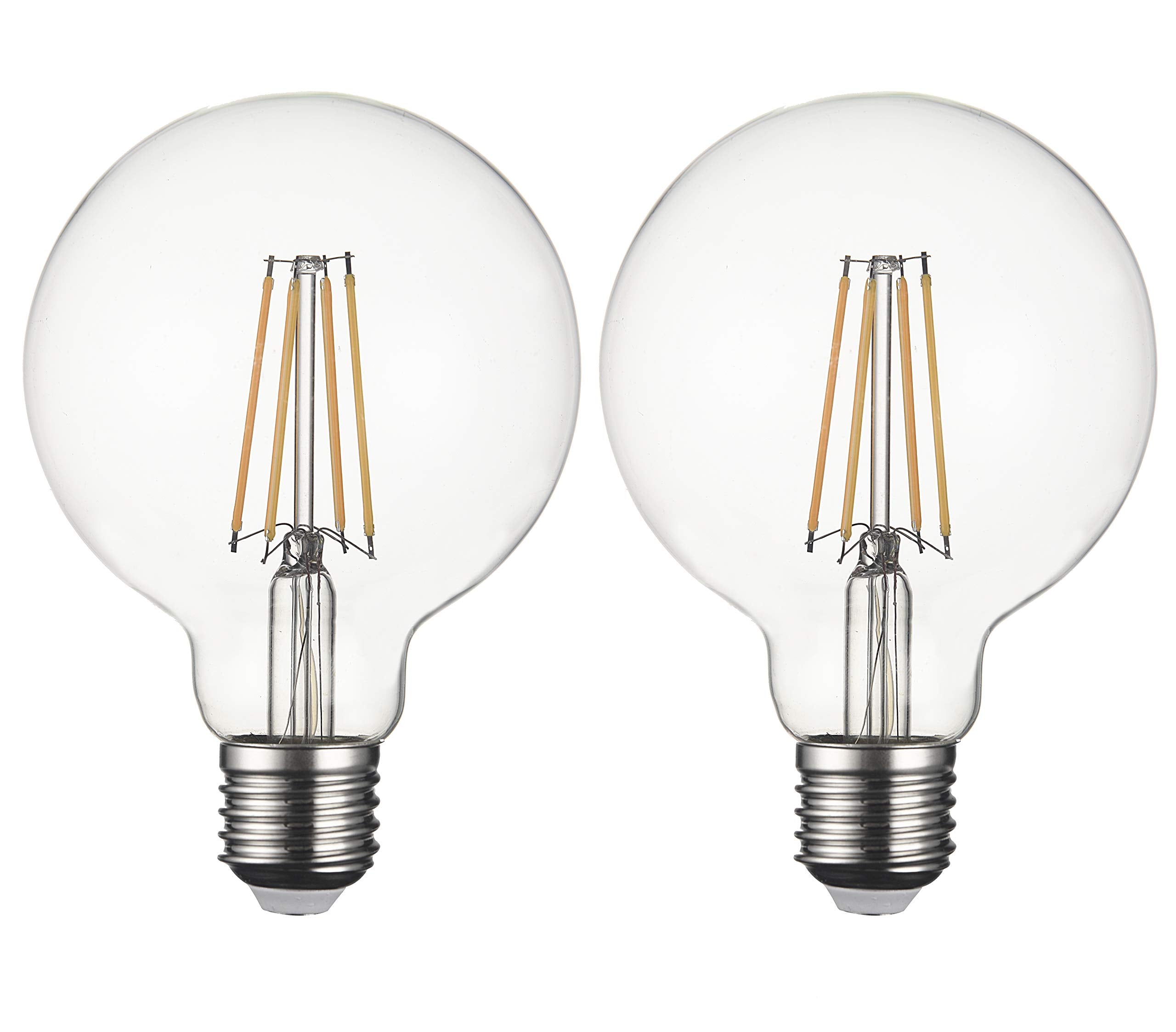 SD LUX Vintage Edison Light Bulb 8W 1000LM dimmable 100W Equivalent LED Bulb G30 Globe, Warm White 2700K E26 Medium Base (G30-2P