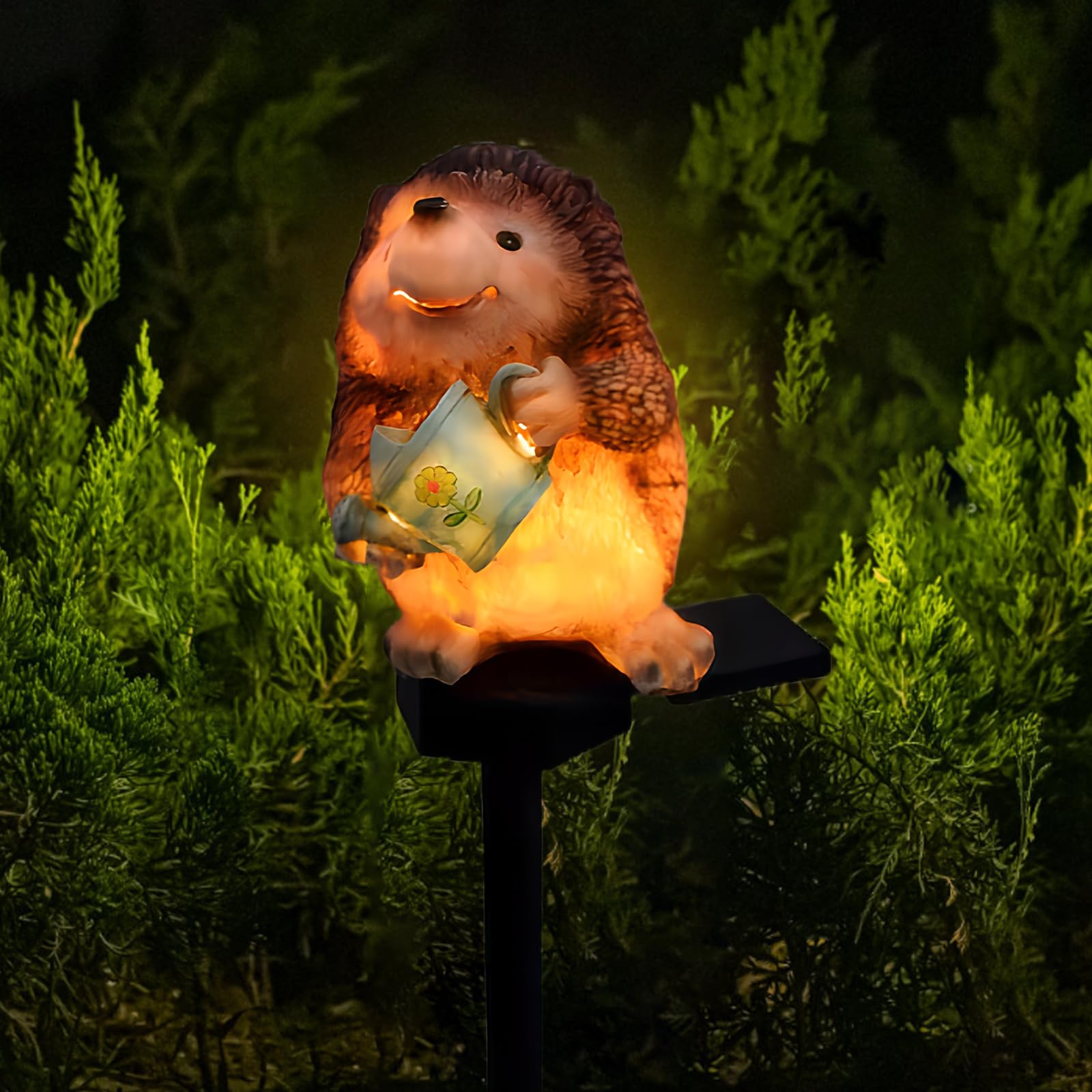 Qh & Garden Solar Light Outdoor Decor Solar Led Hedgehog Stake Lights  Ip55 Waterproof Animal Figurines Decorative Light For Yard Patio Garden Lawn Balcony-Hedgehog Ornament Gift For Grandma