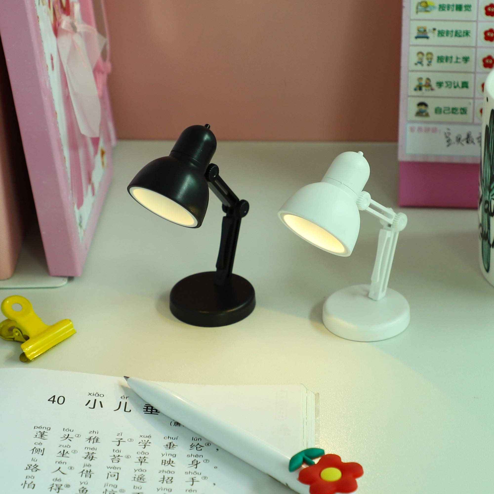 Omeet LED Mini Table Lamp - Foldable Night Reading Light, Portable, Eye Protection, LD02 White, Model OMNLA114G