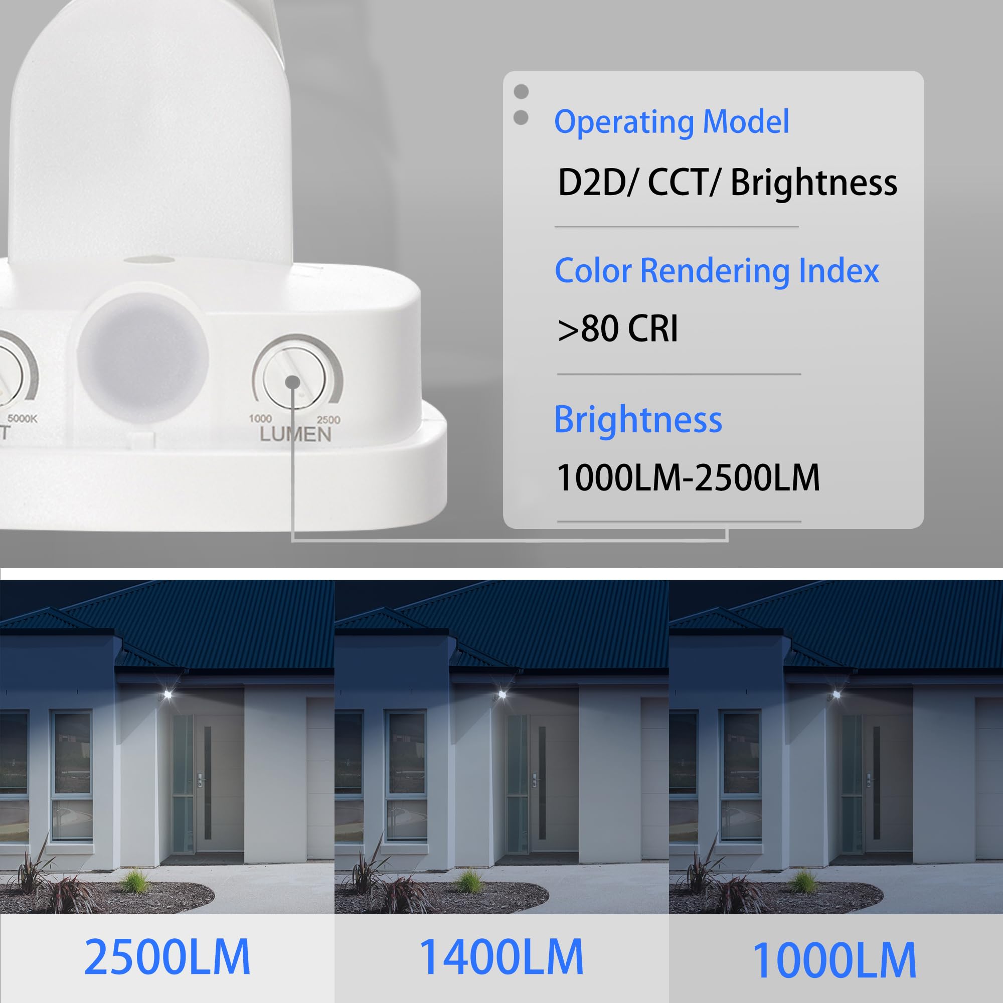 AWSENS 26W LED Flood Light Fixture, Dusk to Dawn Control, Water Resistant, 1-Pack, White, Model SL2181D-WH