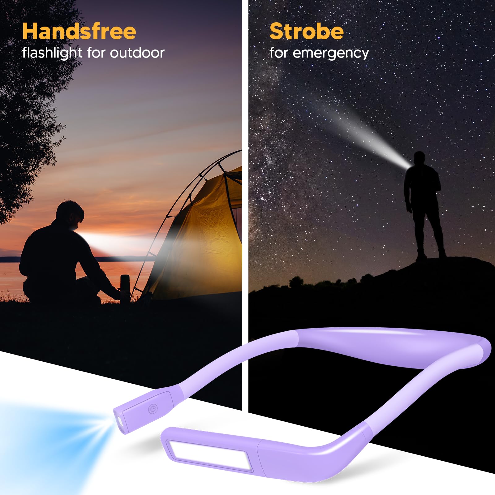 Eastpin Purple Reading Lights For Books In Bed, Christmas Birthday Gifts For Women Mom Wife Stocking Stuffers For Teen Girls Readers Book Accessories Craft Knitting Gifts For Grandma Crochet Supplies