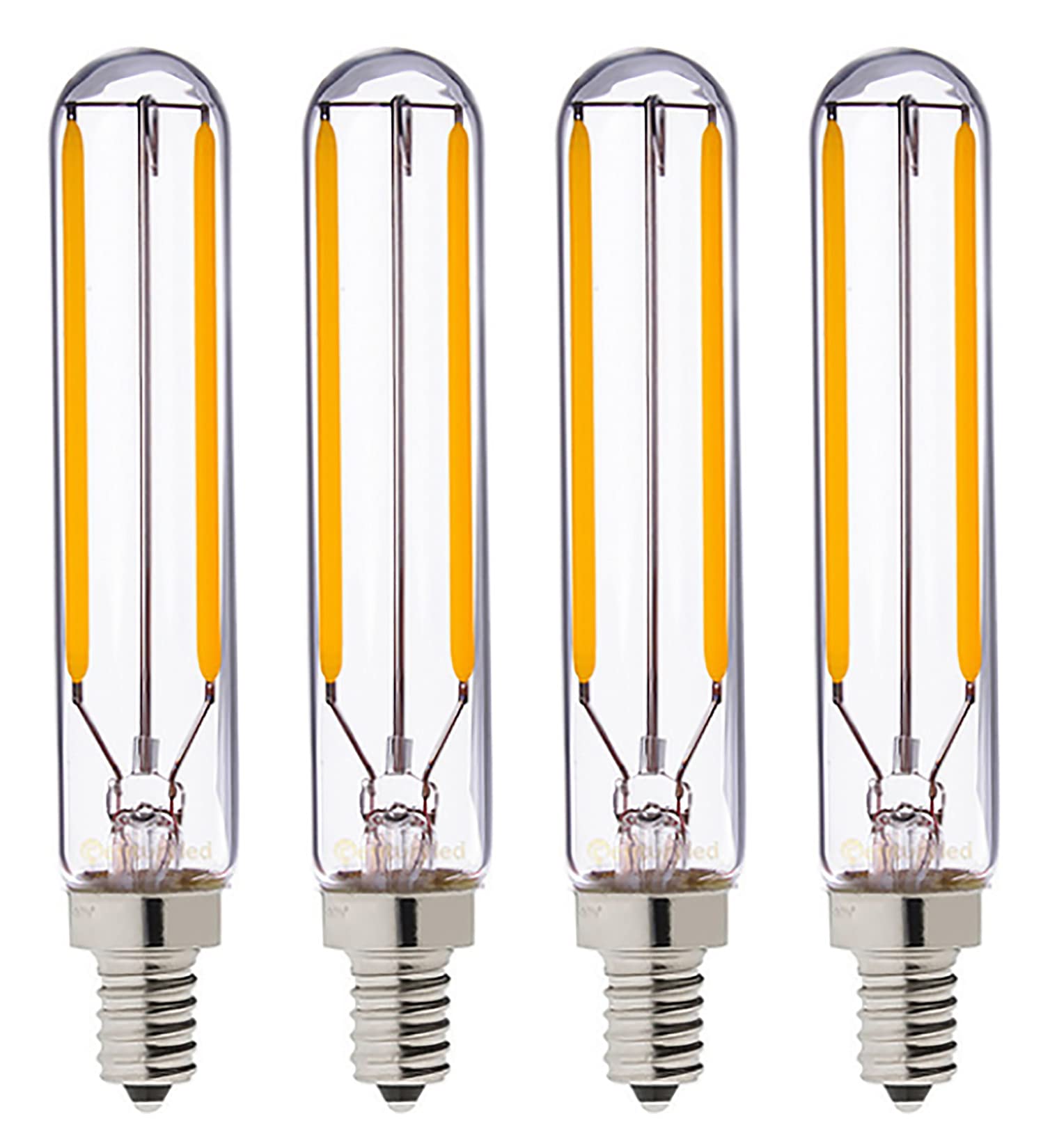 E12 T20 Vintage Led Light Bulb 2W Dimmable Tubular Edison Bulb 120Mm Long Filament Tube Lamp Antique Cob Candelabra Light For Ca