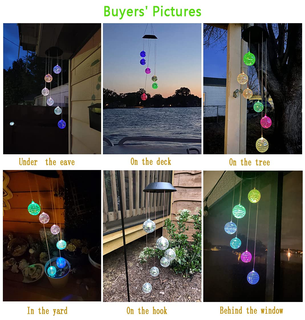Kwaiffeo Solar Disco Ball - Multicolor Outdoor Decor with Color Changing Lights - Perfect Birthday Gift for Women, Moms, and Teachers