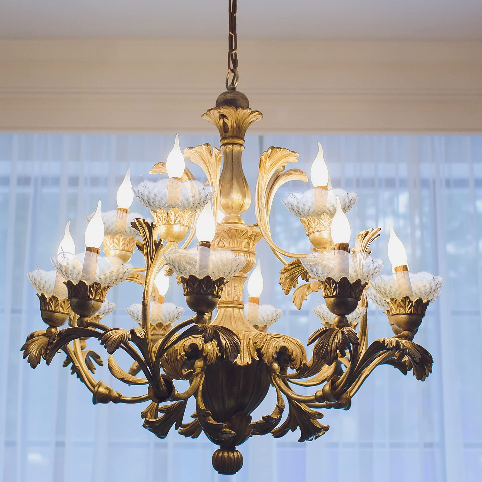 Bonuci 6 Pcs Chandelier Bobeche 4 Side Holes 4 Inch Chandelier Clear Bobeche Lamp Elegant Parts Cups For Hanging Wedding Birthda