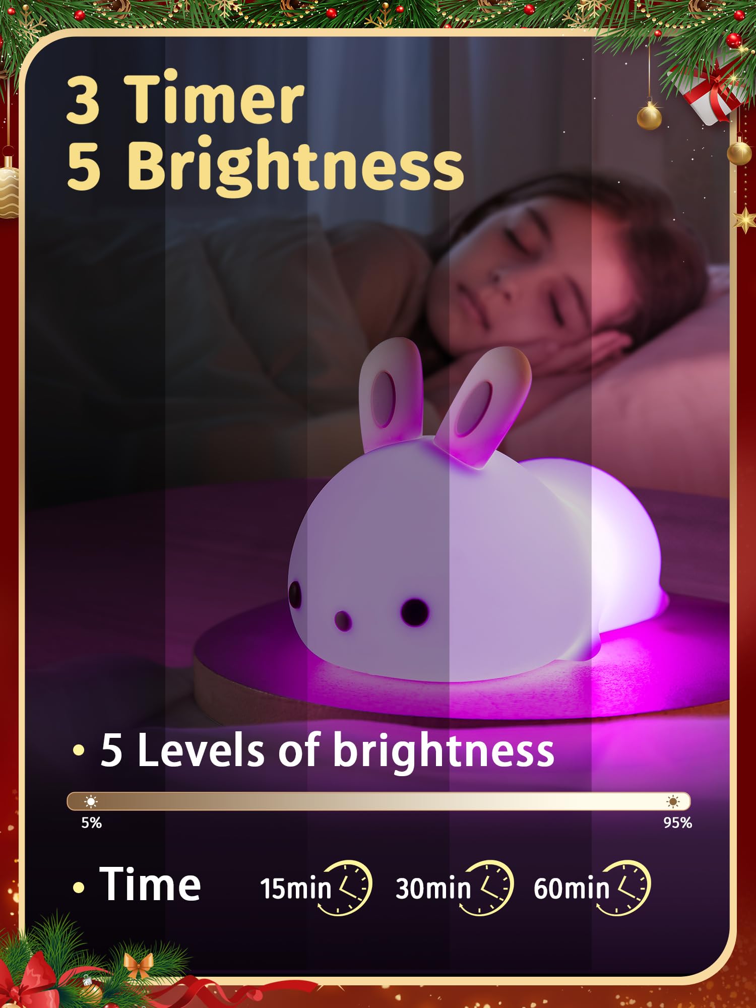 One Fire Cute Bunny Baby Gifts For Girls?Gifts Package+Remote?, 16 Colors & Remote Baby Girl Nursery Night Light, 100% Safety Baby Girl Gift For Baby Girl,Rechargeable Baby Girl Gifts For Baby Girl