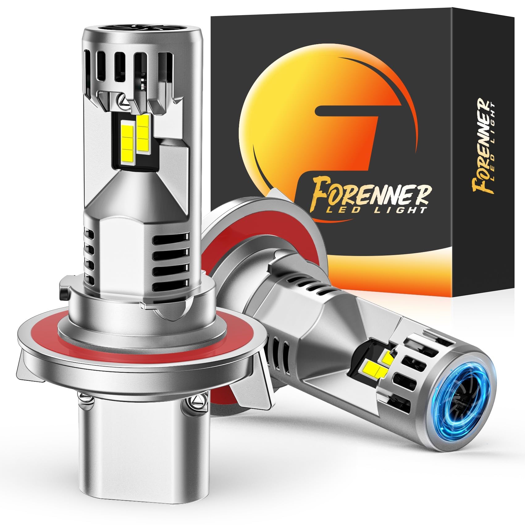 forenner H13 LED Fog Bulbs, 30000 Lumen, 6500K Cool White, IP68 Waterproof, Aluminum, Pack of 2