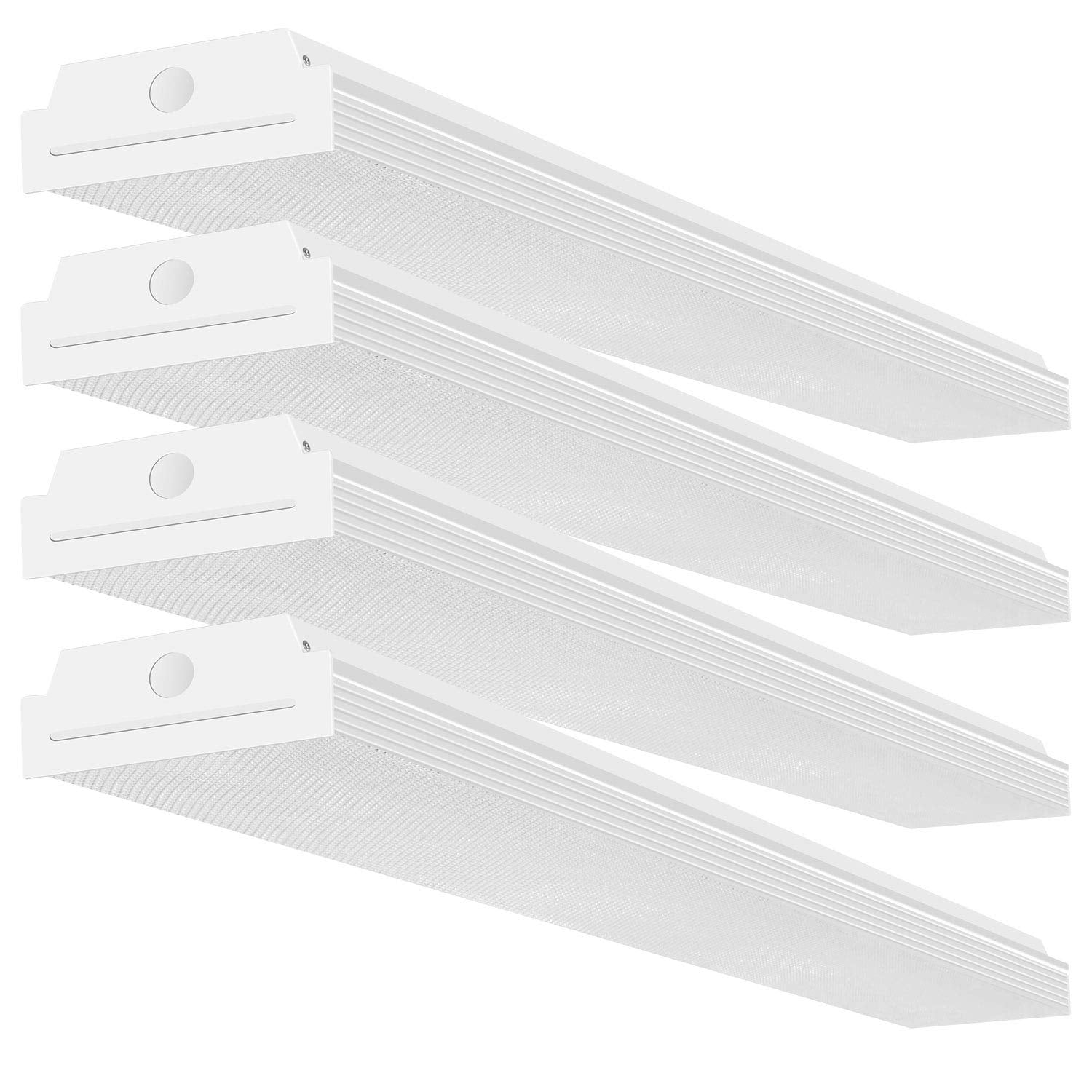 FAITHSAIL 4FT LED Wraparound 40W Wrap Light, 4400lm, 4000K Neutral White, 4 Foot Shop Lights for Garage, 48 Inch LED Light Fixtures, Fluorescent Tube Replacement, 4 Pack-New Condition
