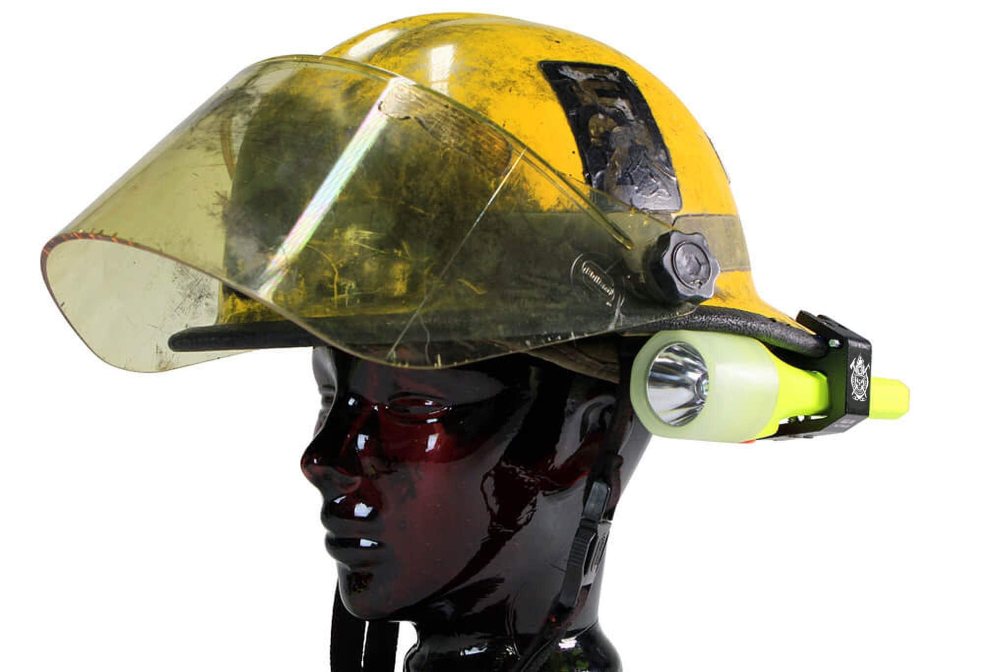 Fire Cam Blackjack Firefighter Helmet Aluminum Flashlight Holder - Durable Black 6061 Aluminum