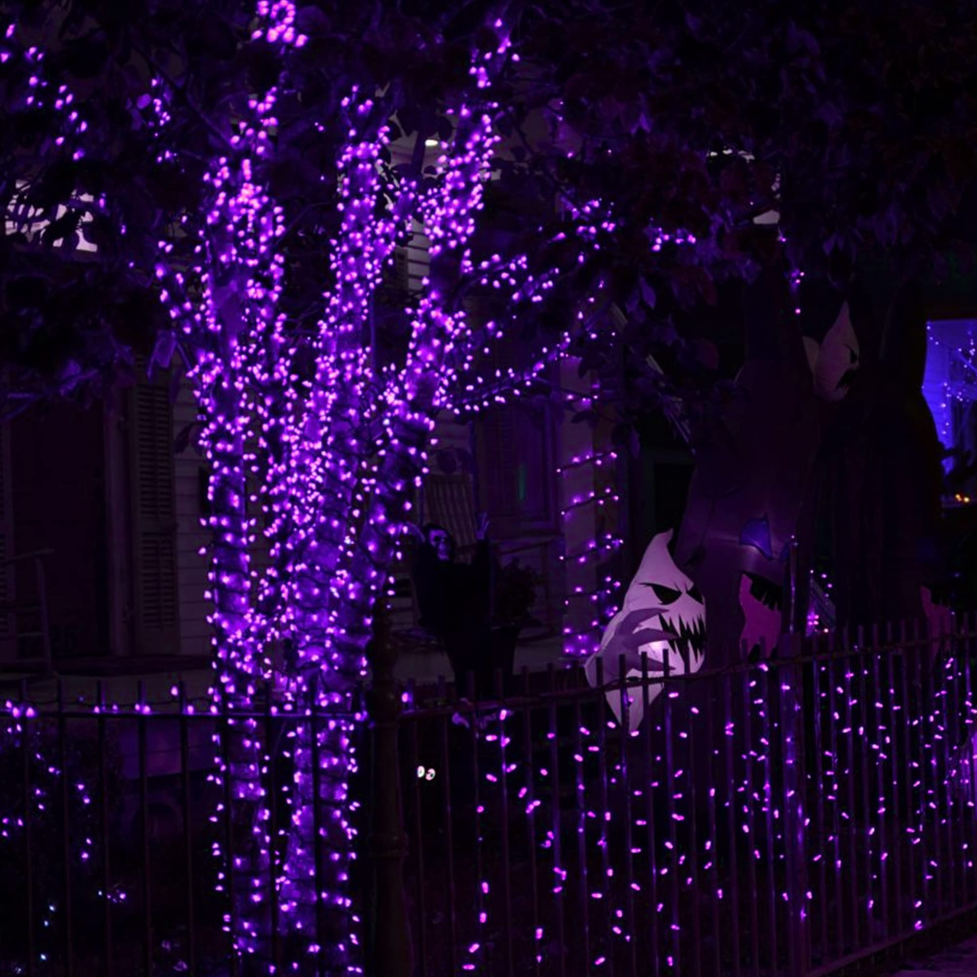 Dazzle Bright 20 Ft Copper Wire Fairy String Lights, 60 Led Waterproof, Purple - Ideal For Indoor And Outdoor Holiday Decor