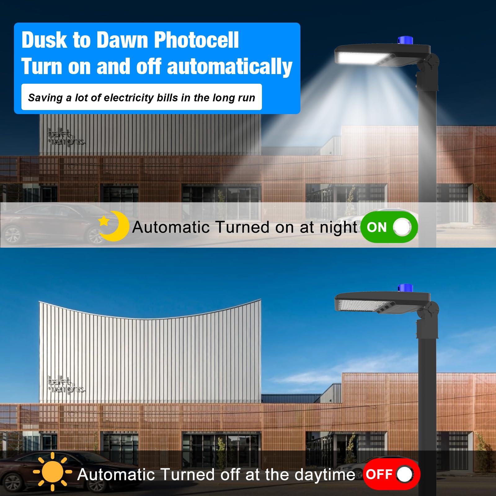 G Gjia Led Parking Lot Light, 300W, 42,000Lm 5000K, Led Shoebox Light With Dusk To Dawn Photocell,Adjustable Slipfitter Mount, I