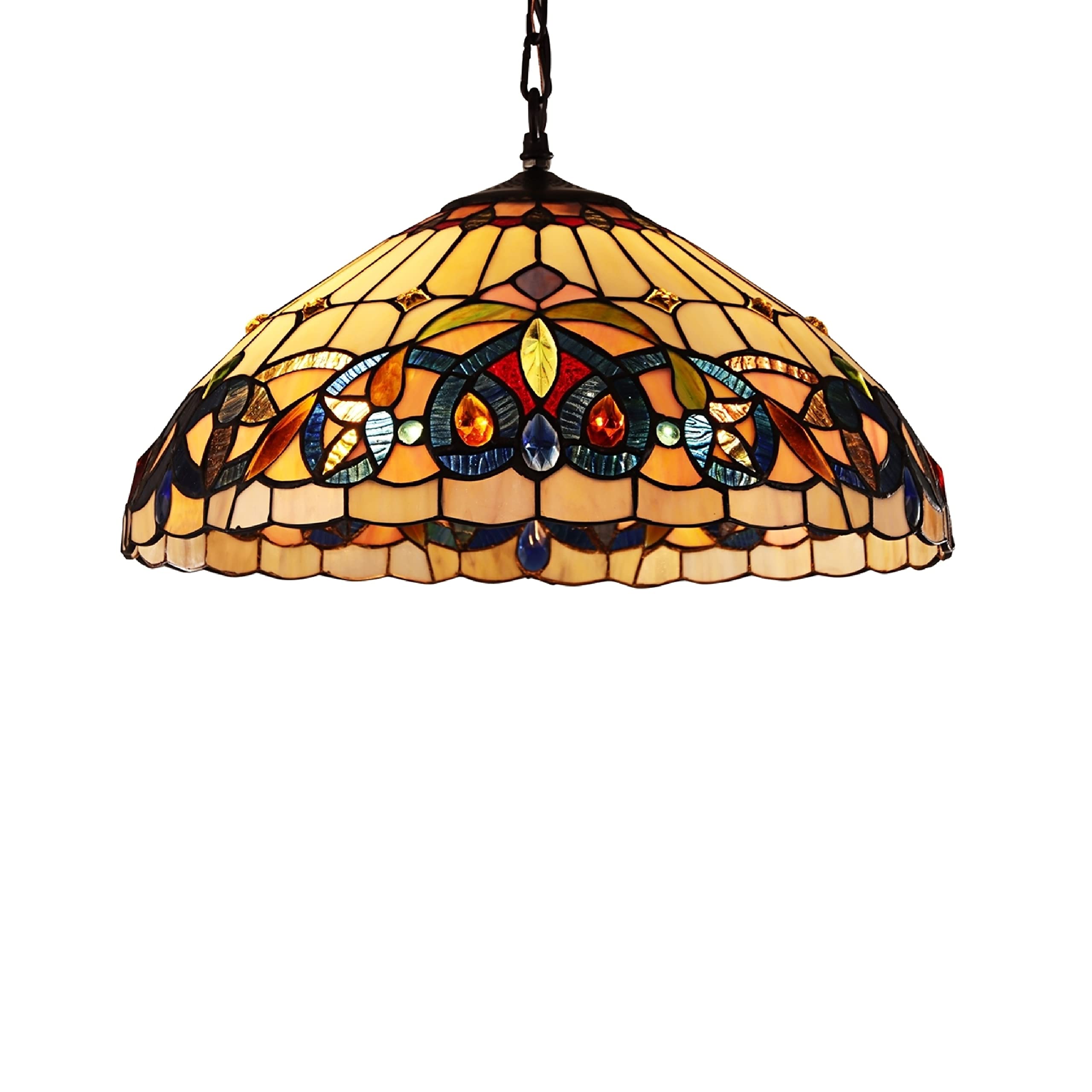 CHLOE Lighting SERENITY Victorian Tiffany-style Blackish Bronze 2 Light Hanging Pendant 18 Wide