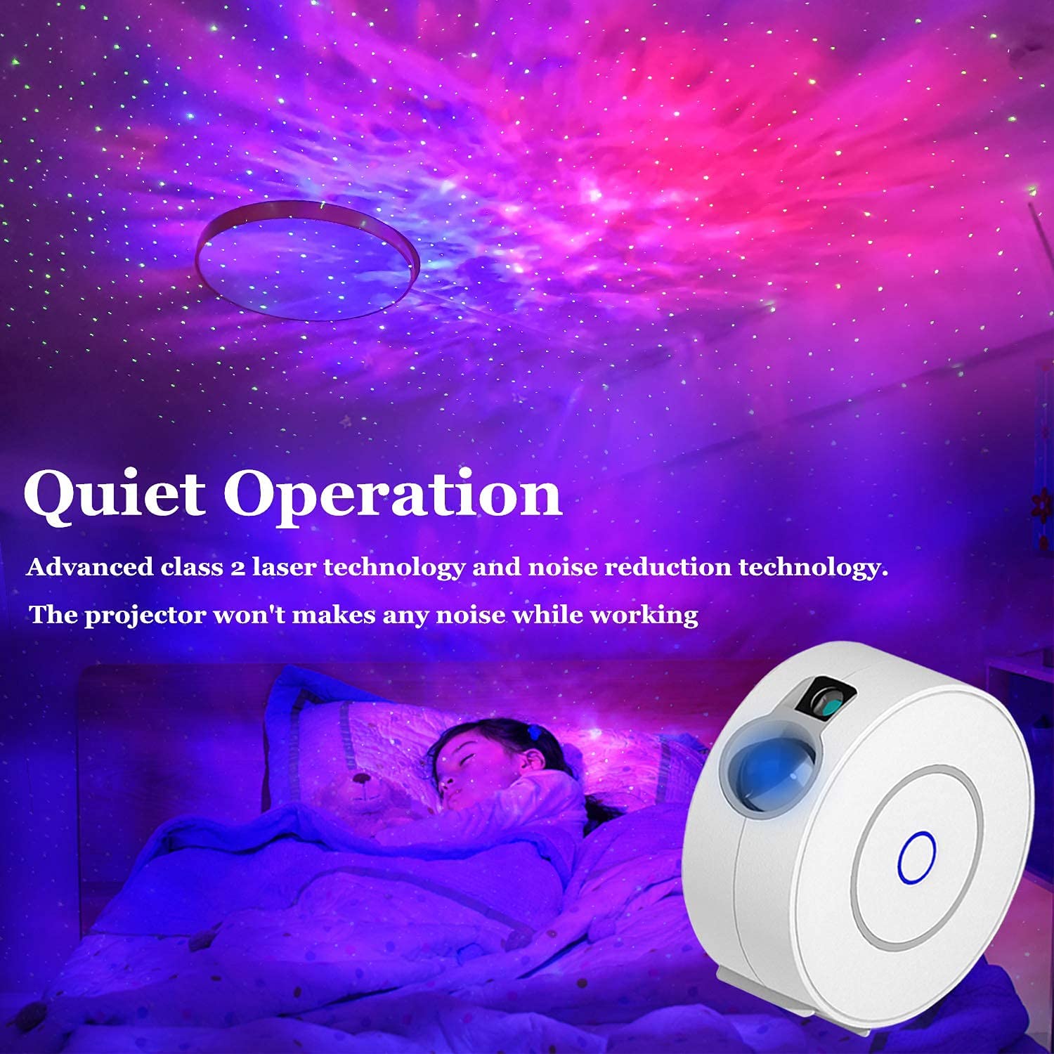 Smart Galaxy Projector With Nebula Cloud/Moving Ocean Wave, Wifi Star Projector For Room Decor, Home Theater Night Light Projector, Compatible With Alexa & Google Home