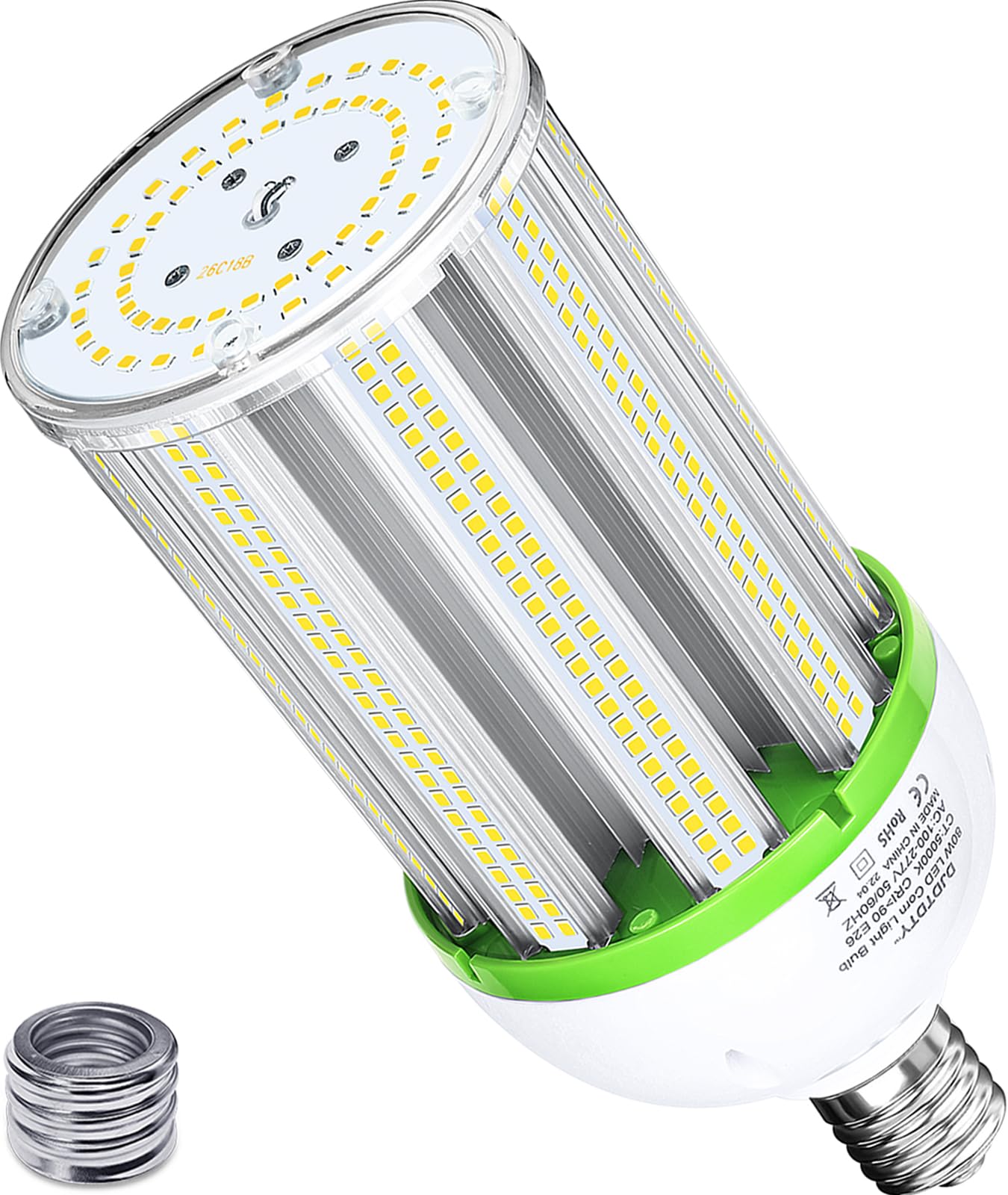 DJDTDTY LED Corn Light Bulb, 100W, 15000 Lumen, E26/E39 Base, 5000K Daylight, Aluminum, 1 Count (Pack of