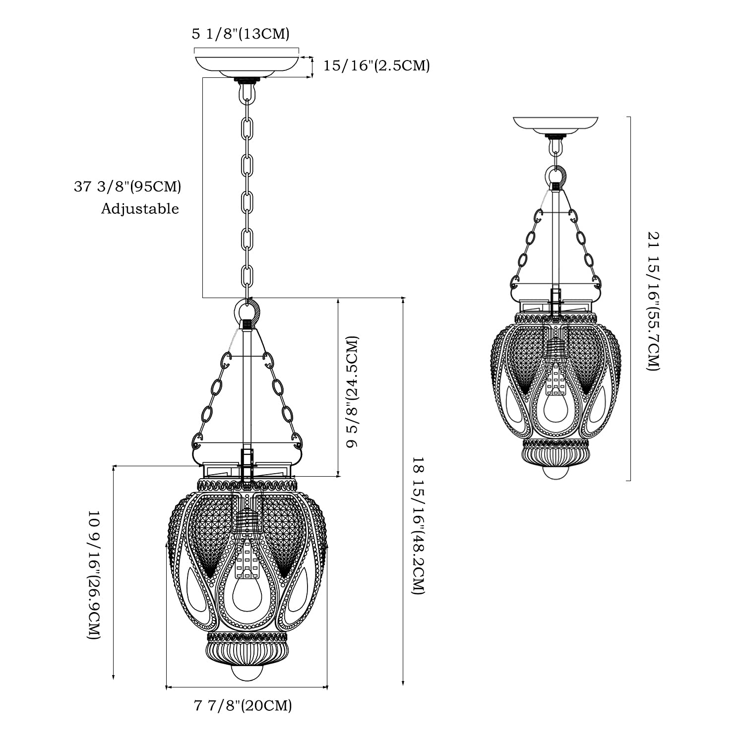Modern Pendant Light, Brushed Nickel Pendant Light For Kitchen Island, Adjustable Hanging Ceiling Light Fixture, Large Farmhouse