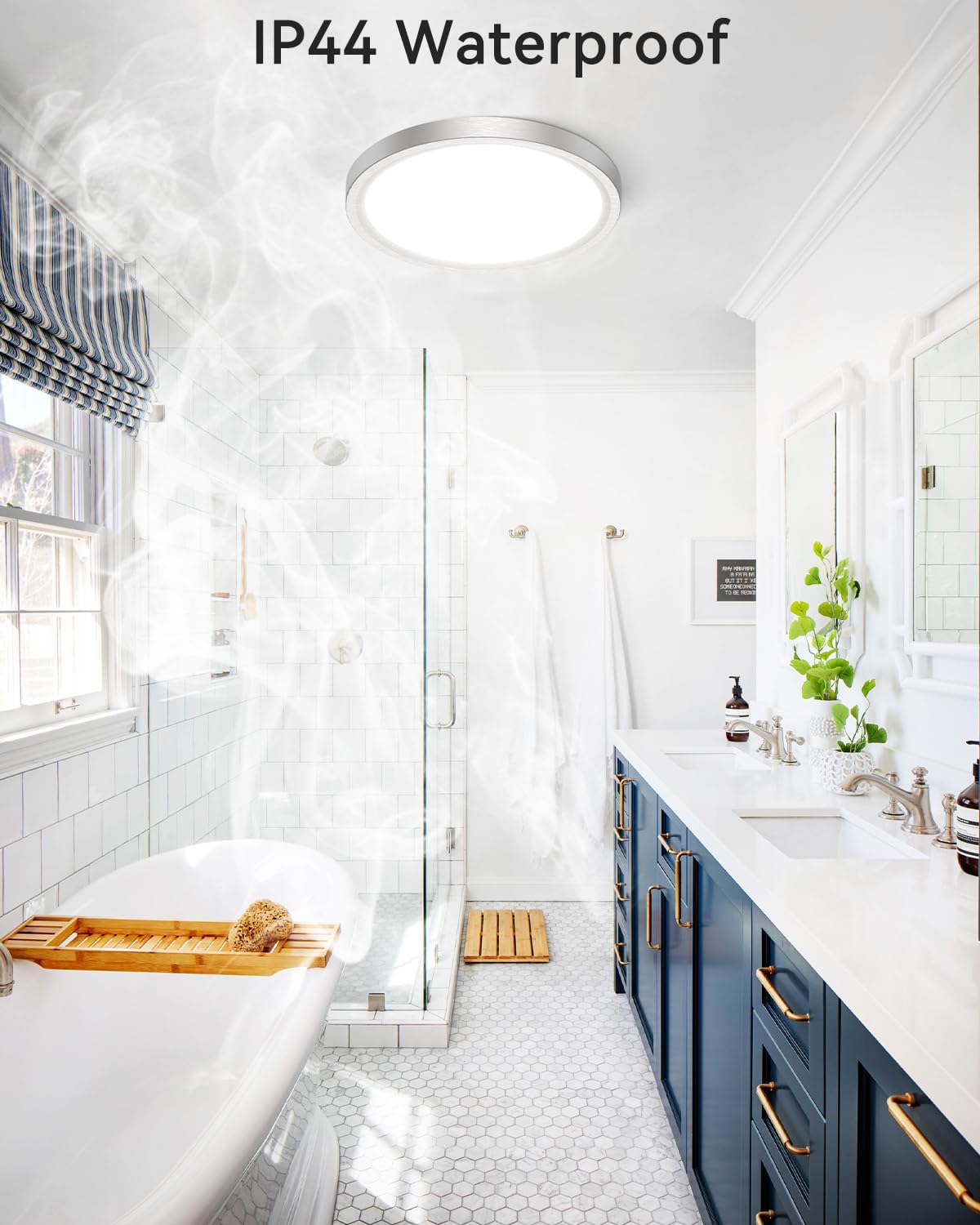 Zemty Led Ceiling Light Brushed Nickel - 12In 28W Silver Round Flat Light Fixture With 3 Color Temperature 3000K/4500K/6000K - 3