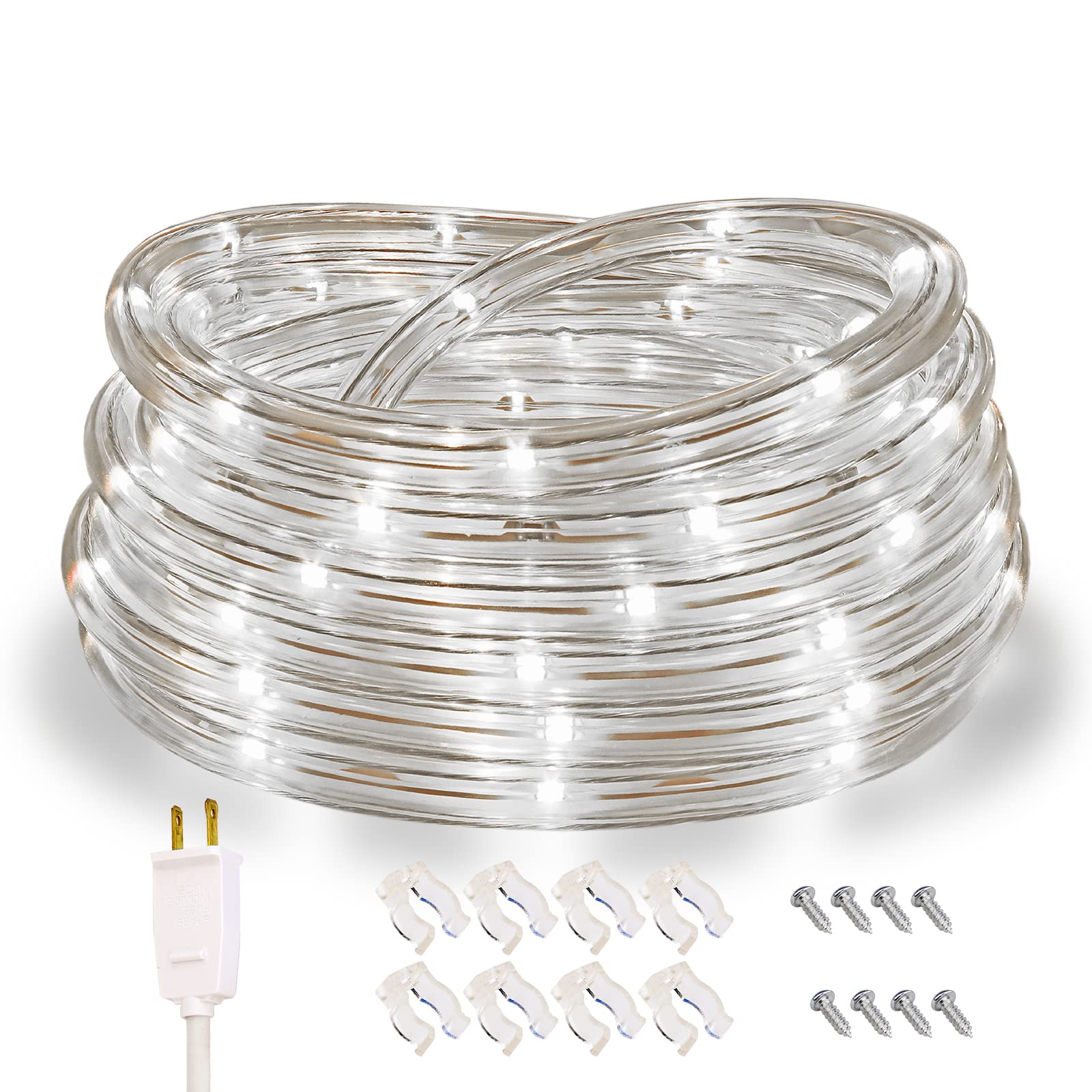 Areful Rope Lights, 16Ft Waterproof LED Strip, 4000K Nature White, Indoor Outdoor Mood Lighting