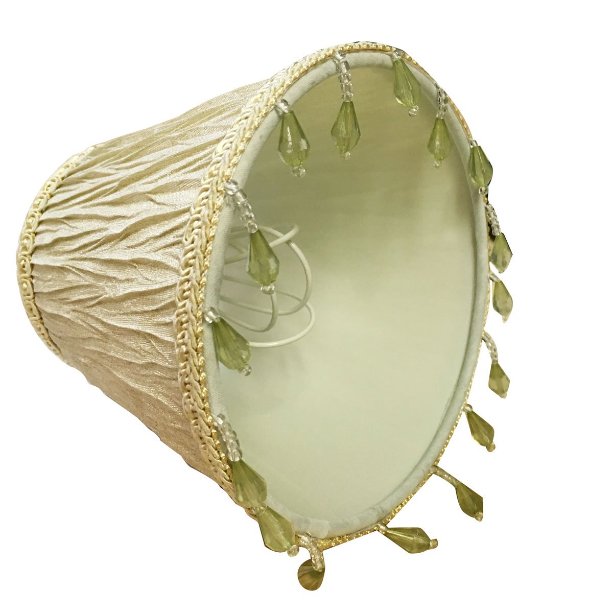 Royal Designs, Inc. Clip On Ruche Pleated Empire Chandelier Lamp Shade Flame Clip Fitter, Cso-1035-5Bg-6, 3 X 5 X 4.5, Beige, 6 Pack