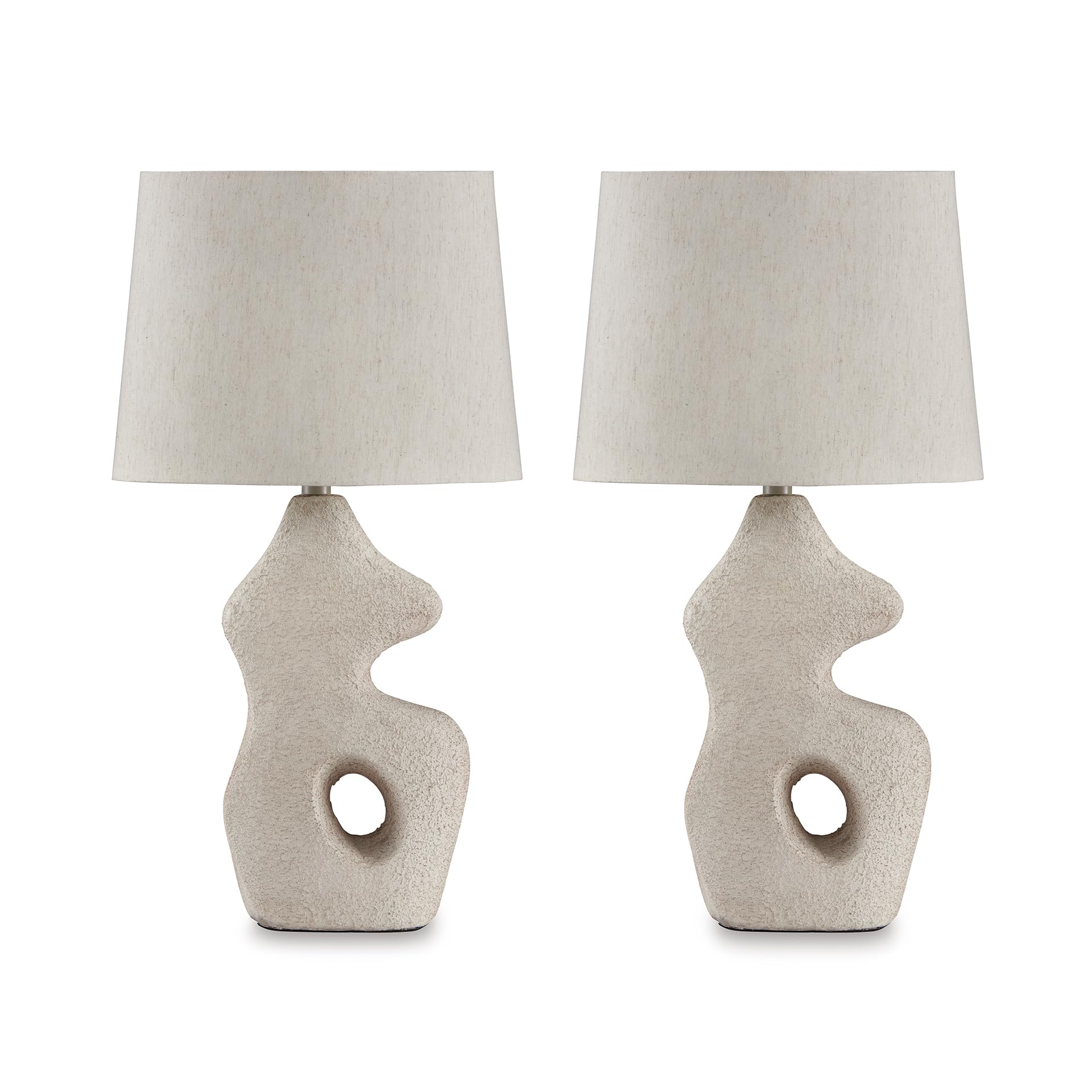Signature Design by Ashley Chadrich Contemporary 26 Paper Composite Table Lamp Set with 3-Way Switch, Set of 2, Beige