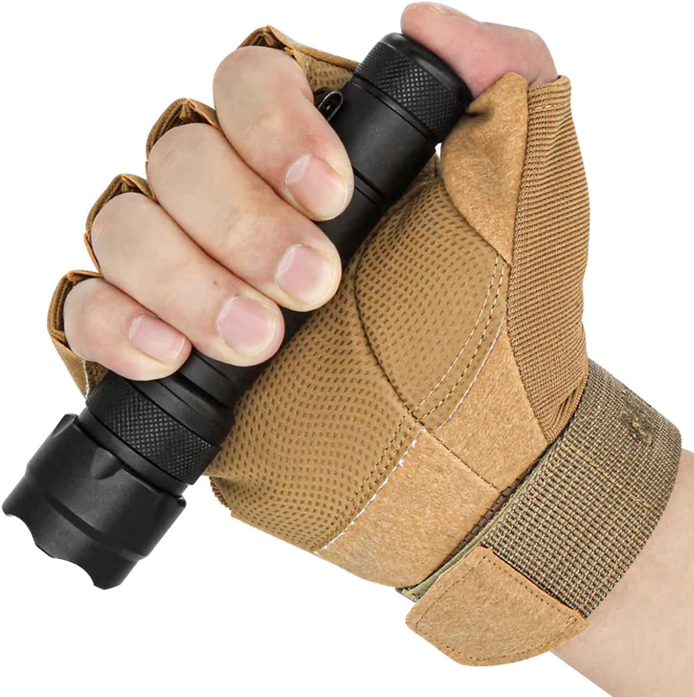 ULTRAFIRE WF-502B Tactical Flashlight - 1000 Lumens LED, Black Aluminum, Single Mode, Compact EDC with Holster (Battery Not Included)
