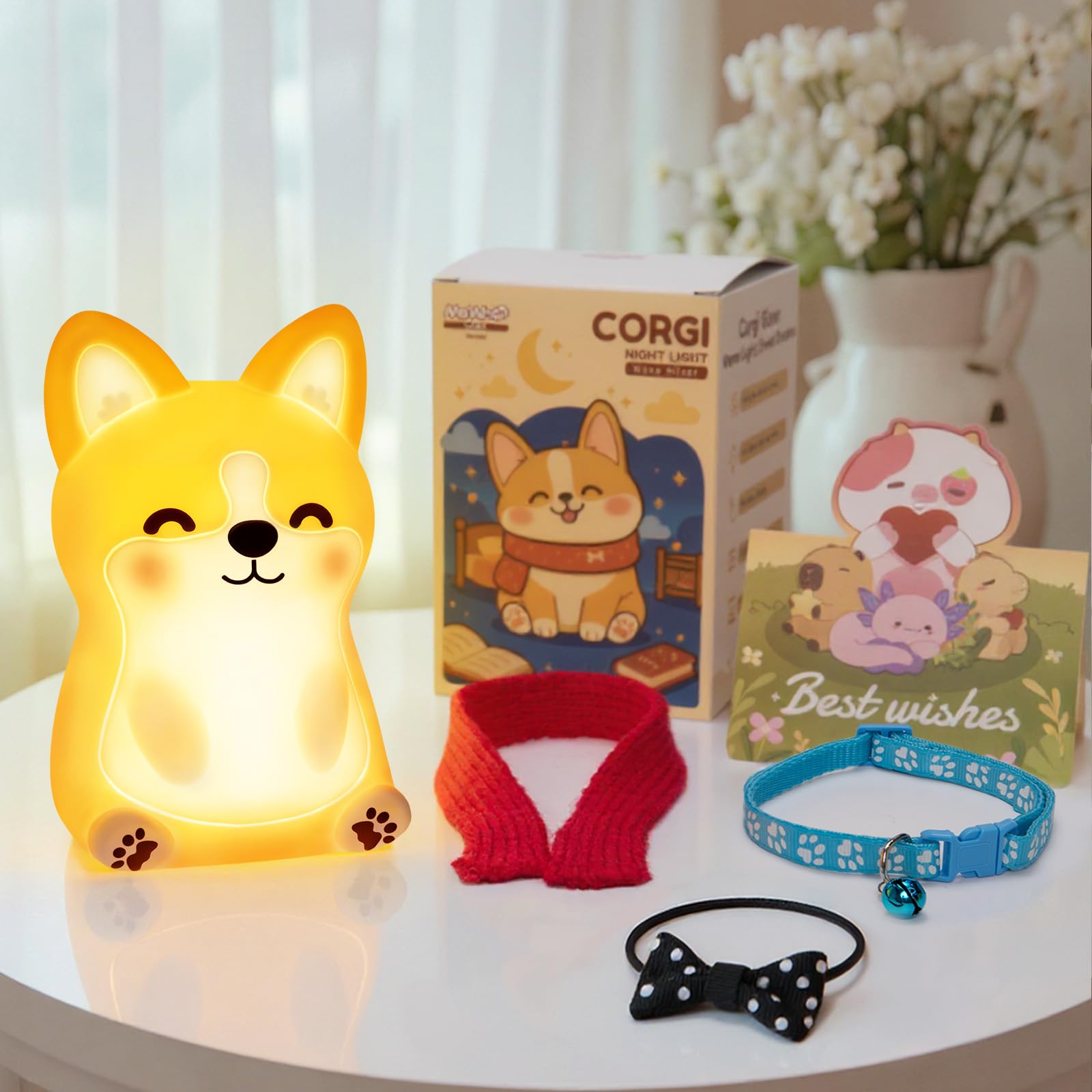 Mewaii Huggwaii Corgi Dog Night Light For Kids  3 Brightness Levels Silicone Nursery Dog Lamp  30 Min Timer&Rechargeable Cute Puppy Kids Night Light For Bedroom Corgi Gifts For Boys Baby Room Decor