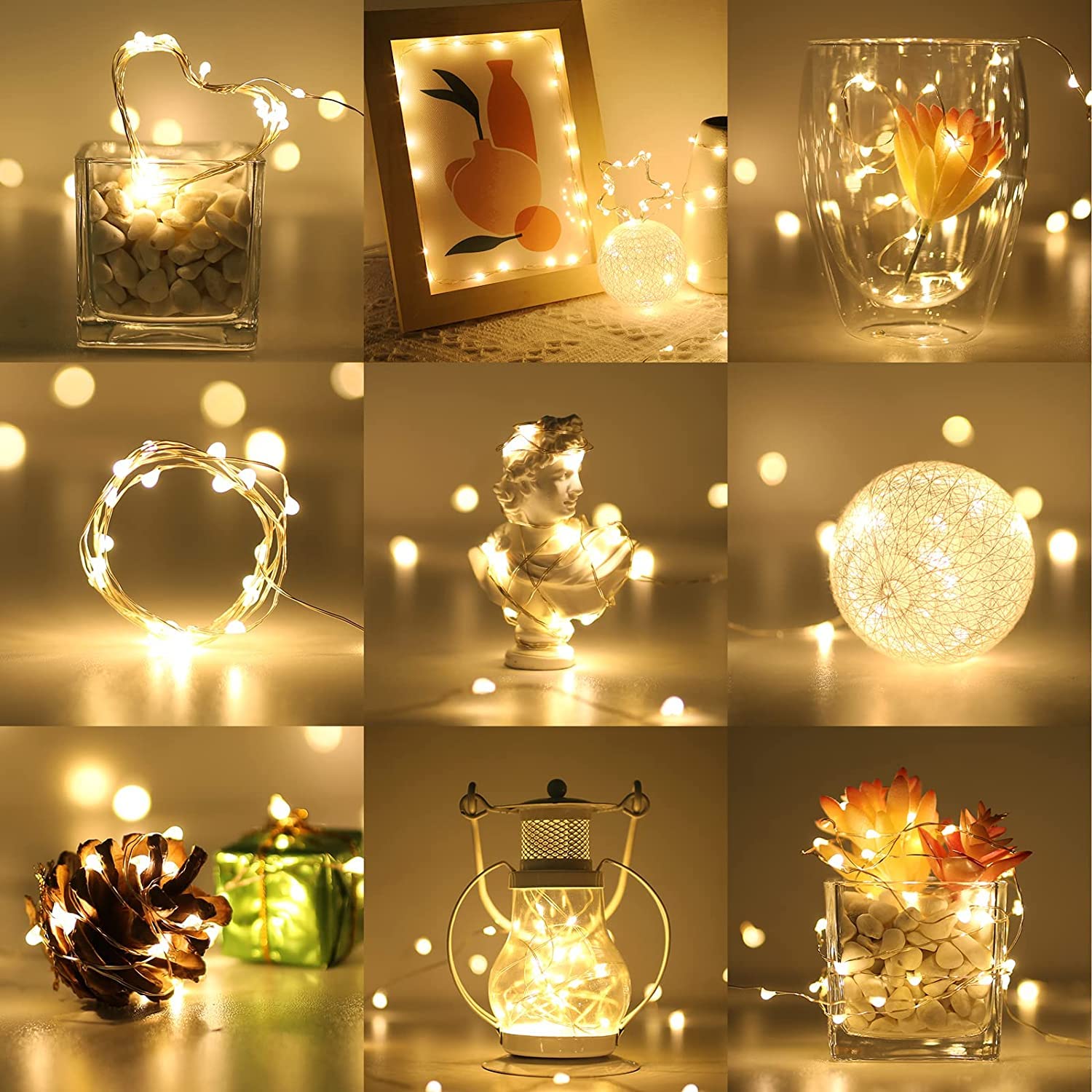 Lighting Ever Fairy Lights Battery Operated 20 Led Mini String Lights, Waterproof Small Pixie Lights For Mason Jars, Crafts, Diy Decorations, Wedding Party Centerpieces, Bedroom Christmas Décor