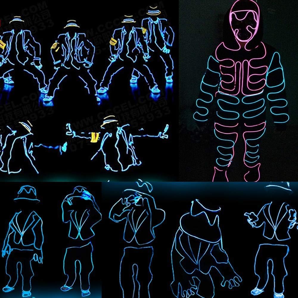 ABALDI EL Wire Neon Light Battery Powered Wire Pack Drivers with 3 Modes High Brightness Electroluminescence for Xmas Party Indo