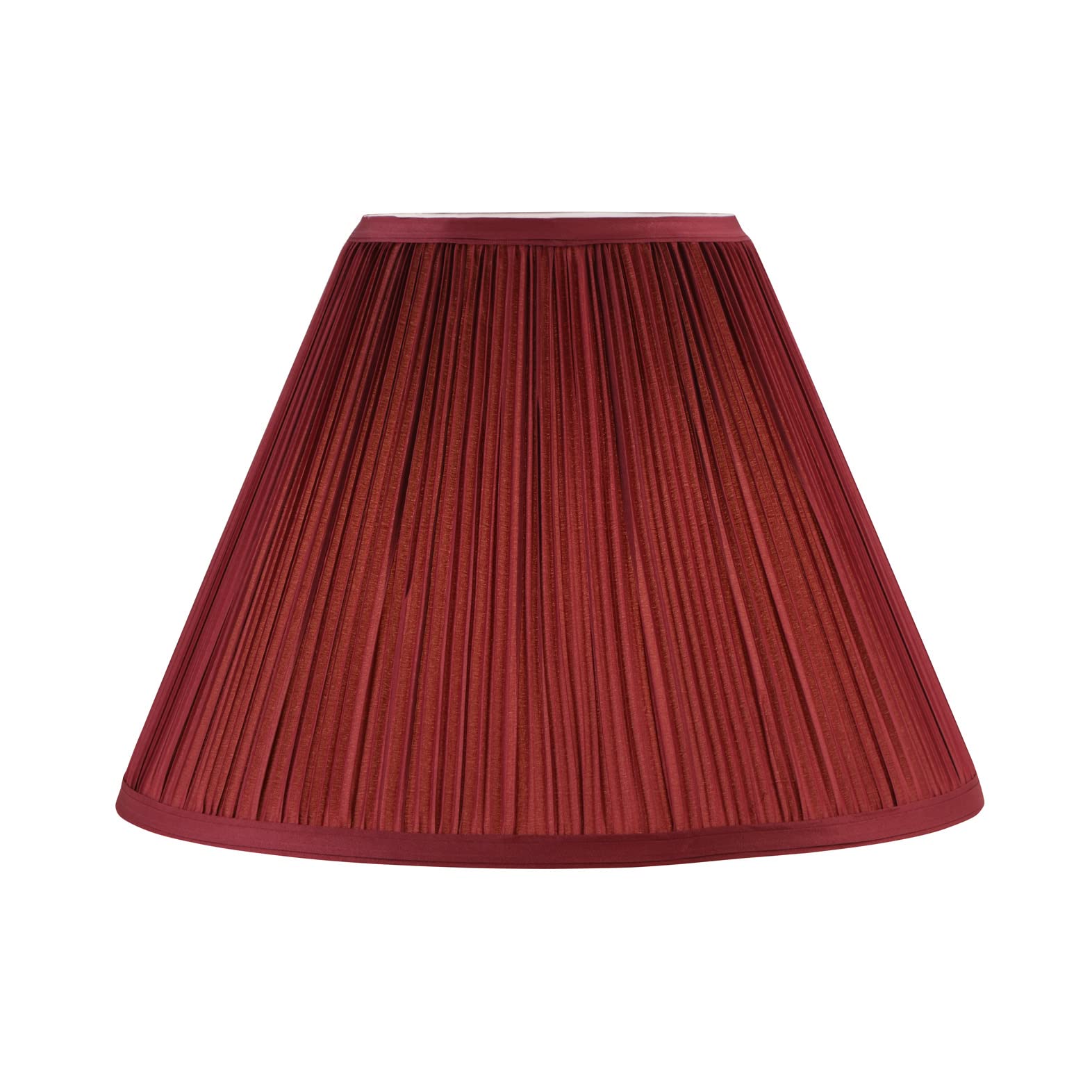 Aspen Creative 33169, Mushroom Pleated Traditional Spider Rich Red Shade, 6-1/2'' Top X 15'' Bottom X 11'' Slant