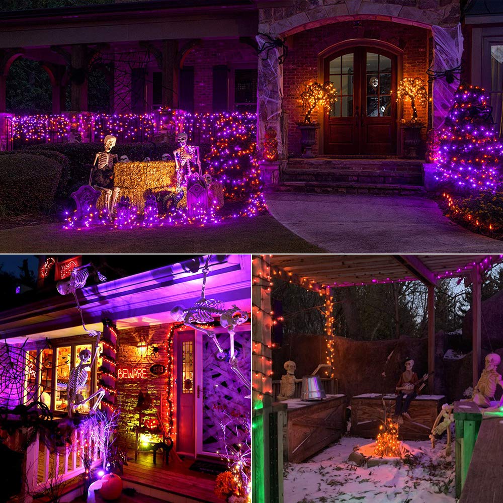 Brizled Halloween String Lights, 33Ft 100 Led Purple & Orange Halloween Lights 5Mm Wide Angle Gentle Twinkle Halloween Lights, 120V Ul Certified Connectable Orange Light For Halloween Tree Party Decor