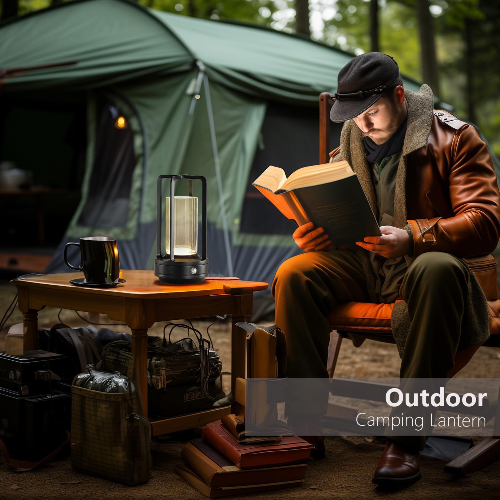 Cordless Led Table Lamp,Klarako Crystal Lantern,Outdoor Table Light,Auge Light Portable Metal Table Lamp For Indoor/Outdoor, 3 C