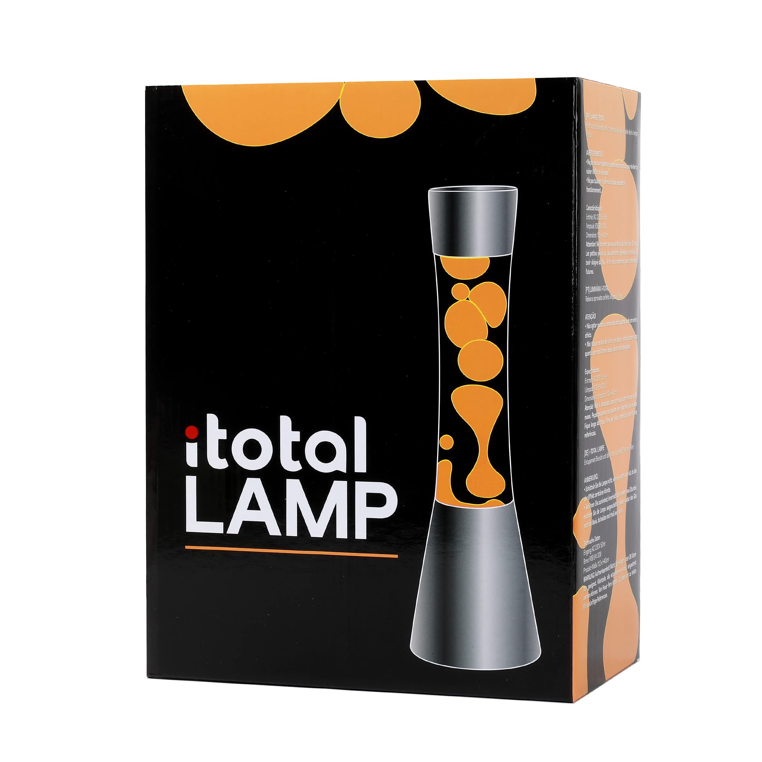 I-TOTAL Colorful Bubble Lamp with Hypnotic Wax, 3.93x15.74 in, White & Orange, Model 0000, US Plug