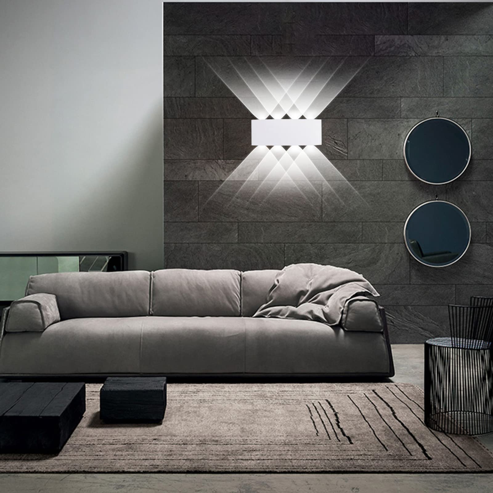 Kawell LED Wall Light Sconce 8W Waterproof Aluminum Matte White 6000K Model 33-AU558-WT-CW Indoor Outdoor for Bathroom Bedroom Hallway
