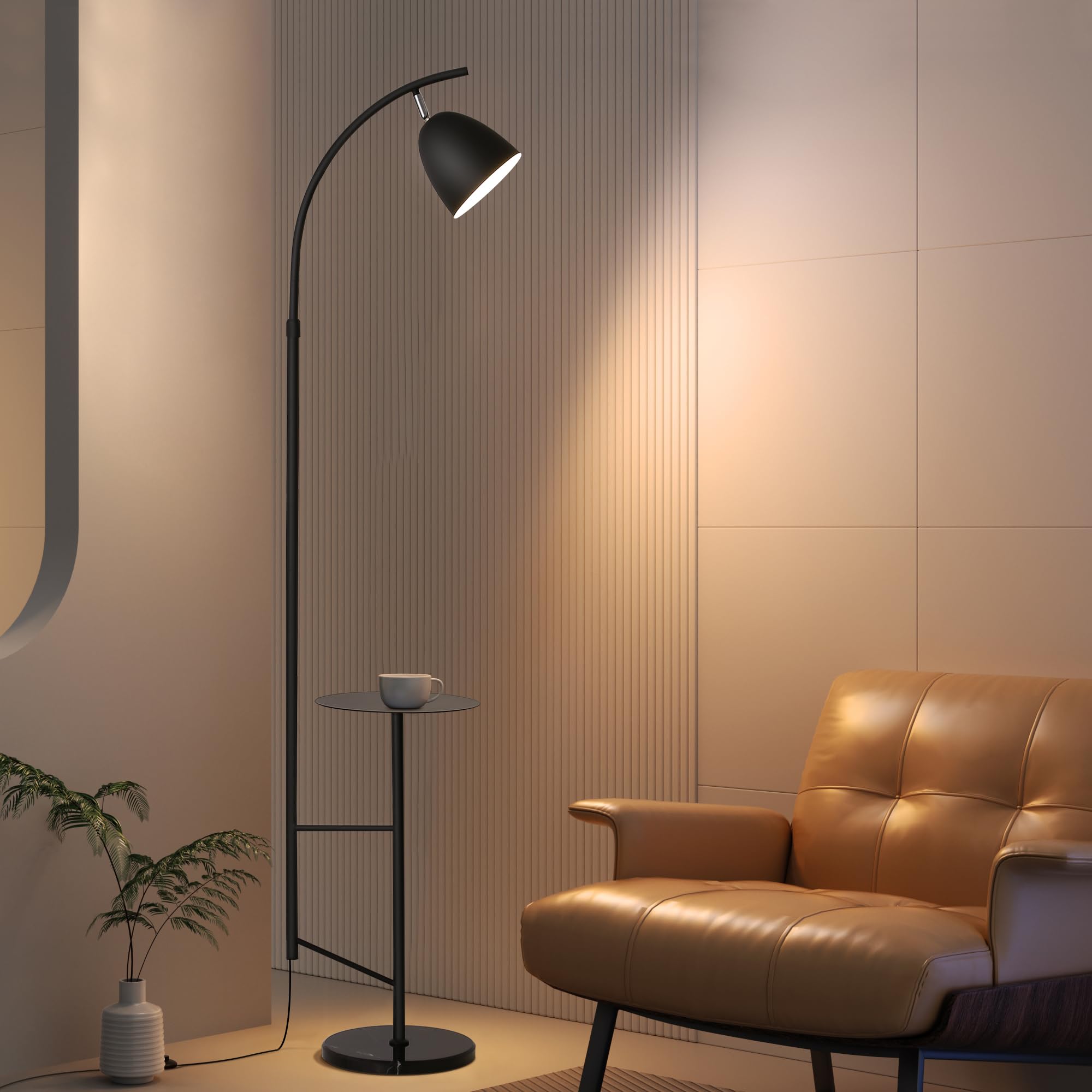 O'Neeldy Floor Lamp With Table Black Floor Lamp Modern Floor Lamp Bedroom With Table Attached Modern Dimmable Lamps For Living R