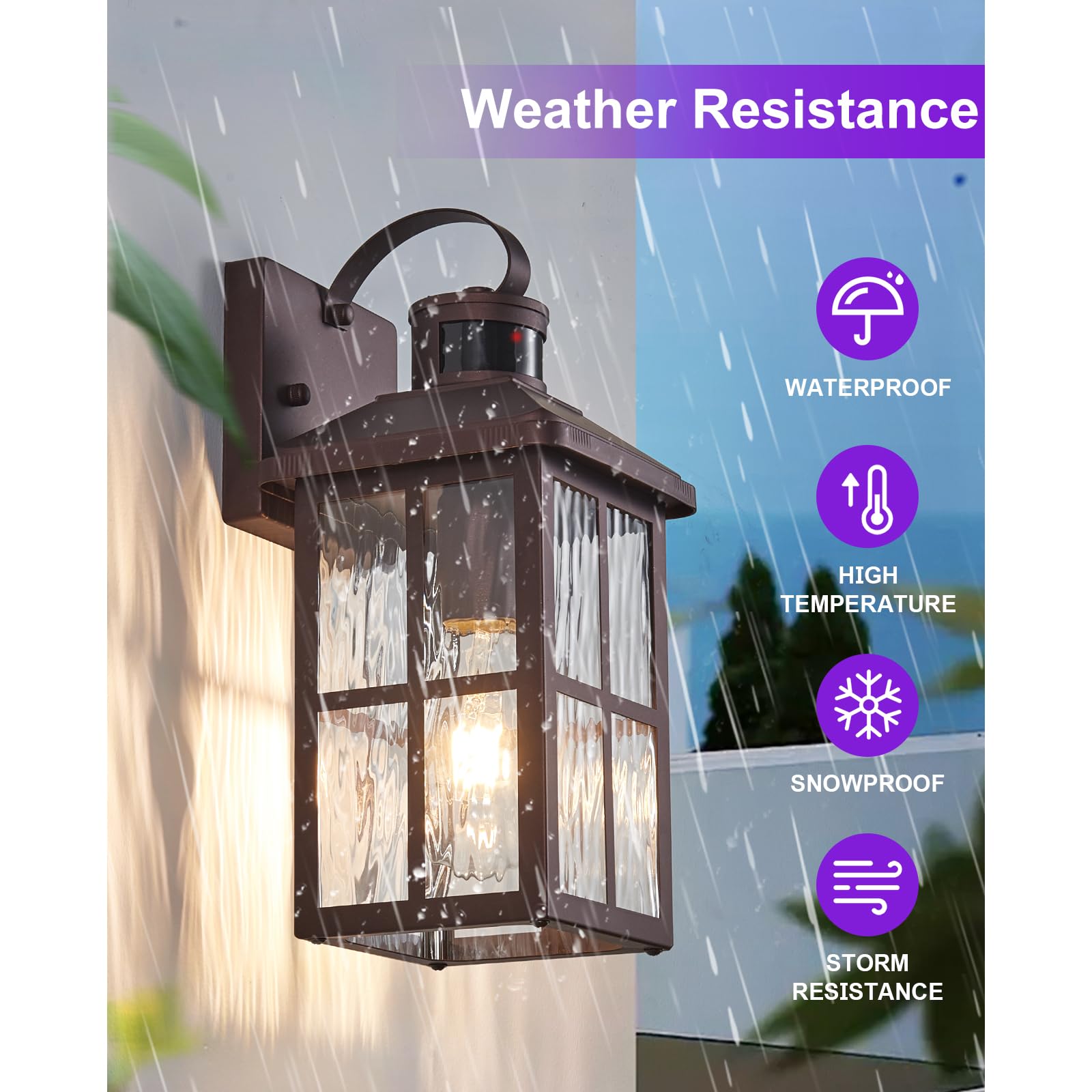 2 Pack Motion Sensor Porch Light Dusk To Dawn Outdoor Wall Light Bronze Exterior Lighting Fixtures Modern Outside Wall Mount Coa