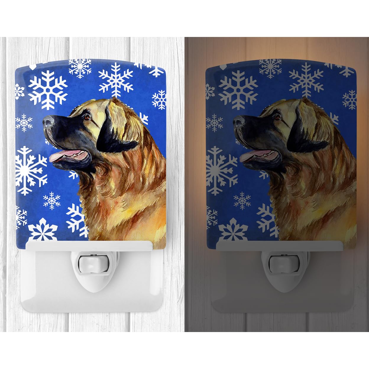 Carolines Treasures Night Light, Ceramic, UL-Certified, 6x4x3in, Leonberger Design, Model LH9303CNL, Multicolor