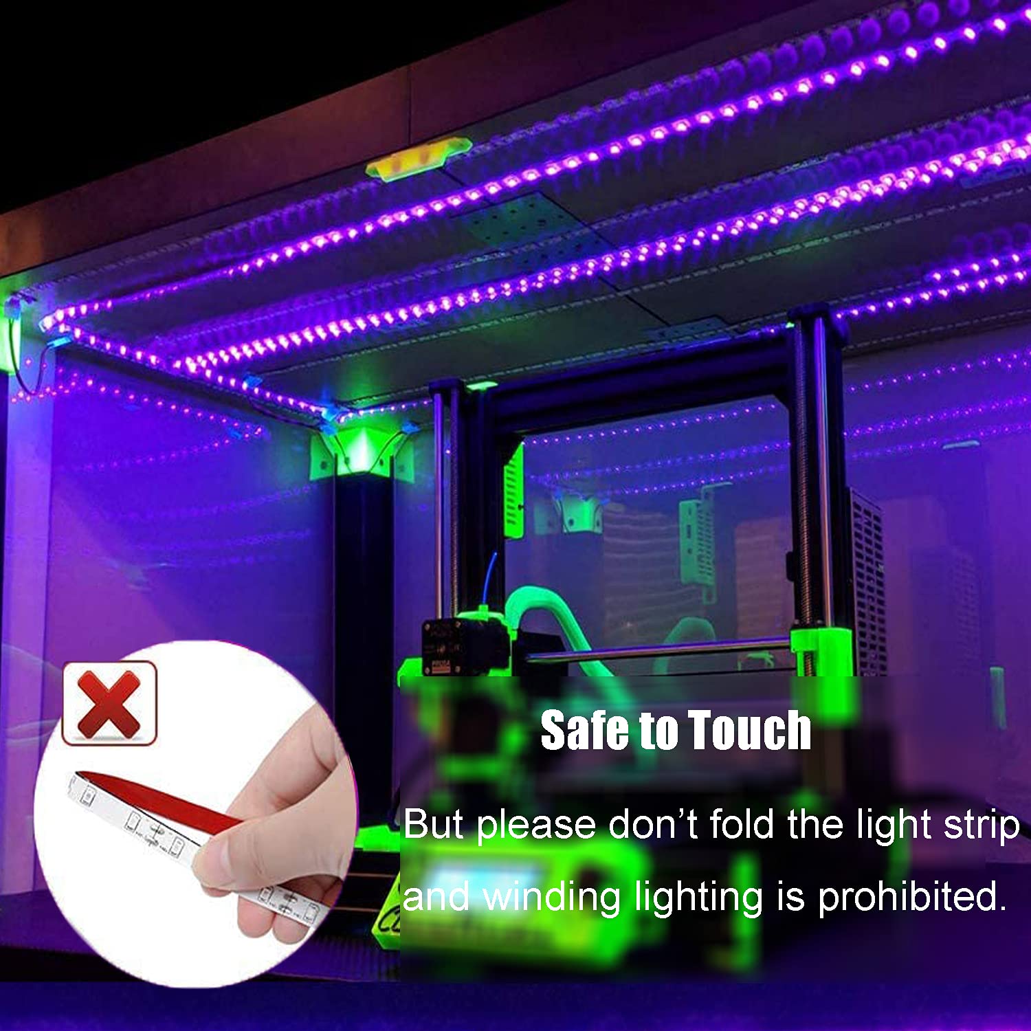 Icreating Uv Led Strip Lights - 13.1Ft Battery Powered Black Light With Super Bright Uv Led