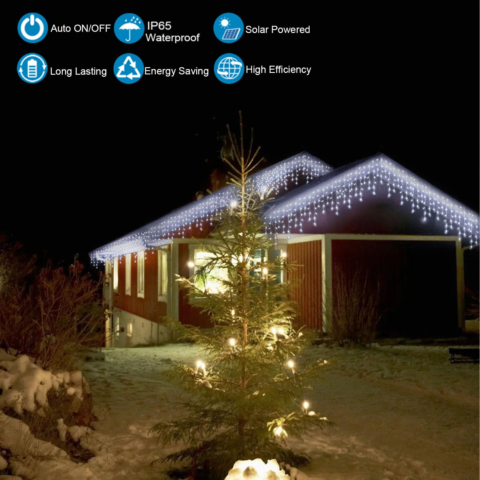 Janchs 304 Led Waterproof Outdoor String Lights - 8 Modes, Cool White For Christmas & Events