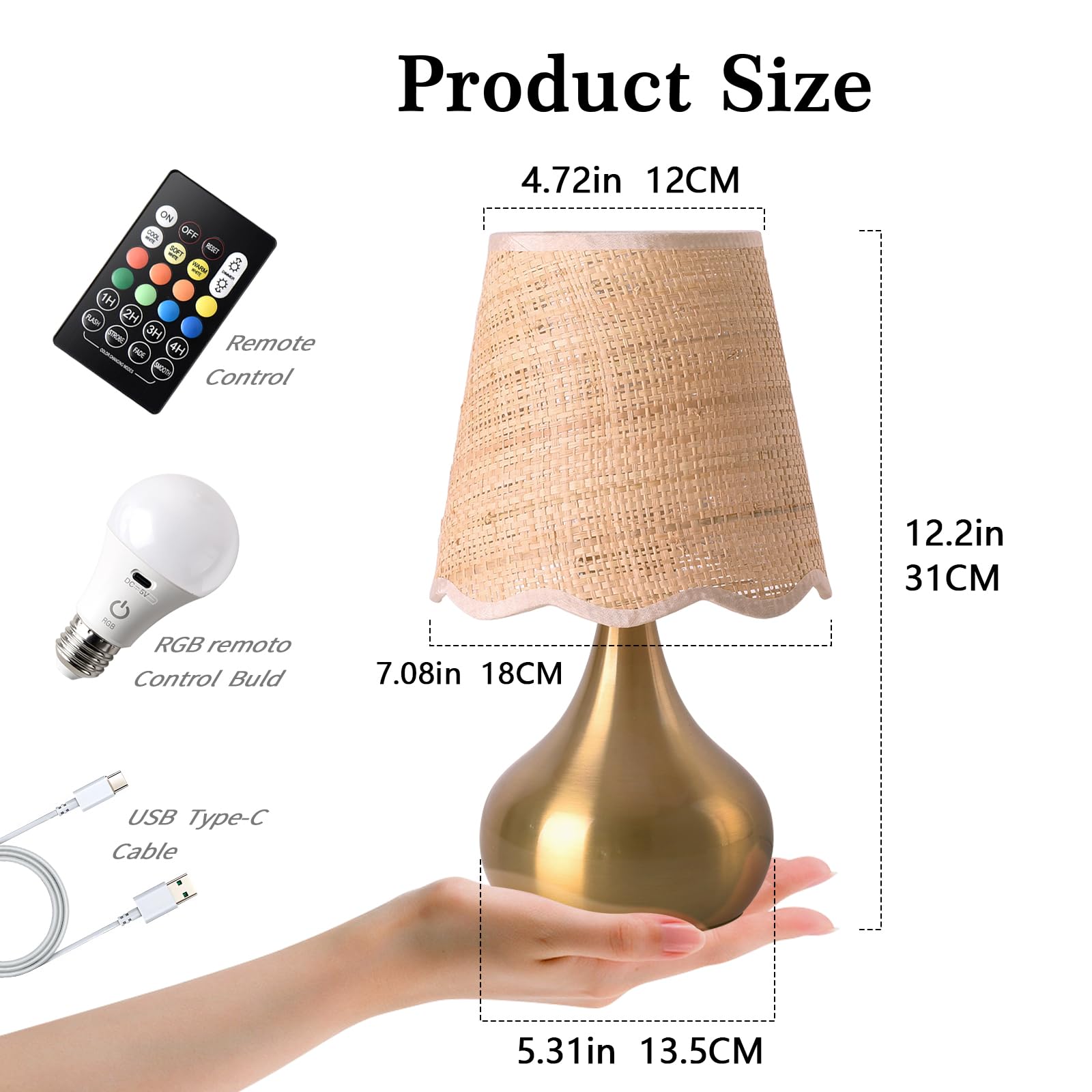 Ziqqeelam Cordless Table Lamp Rechargeable, Good Small Table Lamp For Nightstand, Battery Operated Small Table Lamp For Small Sp