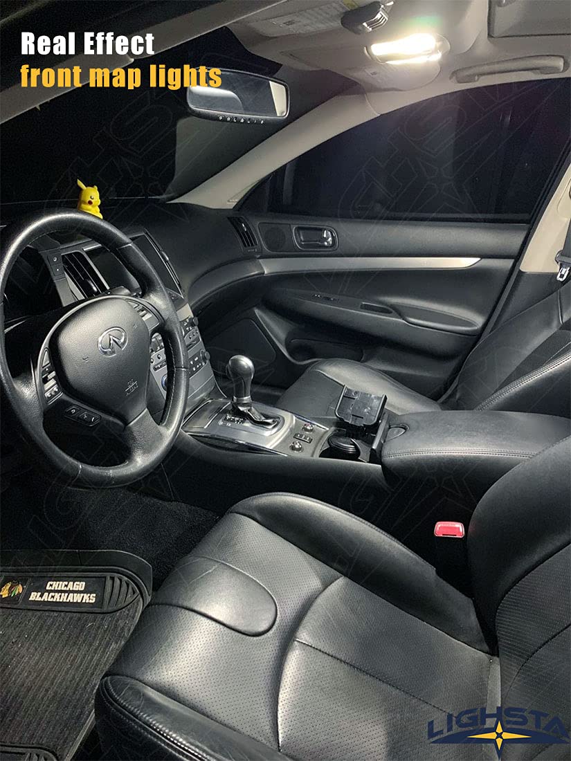 Lighsta 12Pcs Super Bright White Led Interior Light Kit Package For Acura Tl 2004 2005 2006 2007 2008 + License Plate Lights And Install Tool