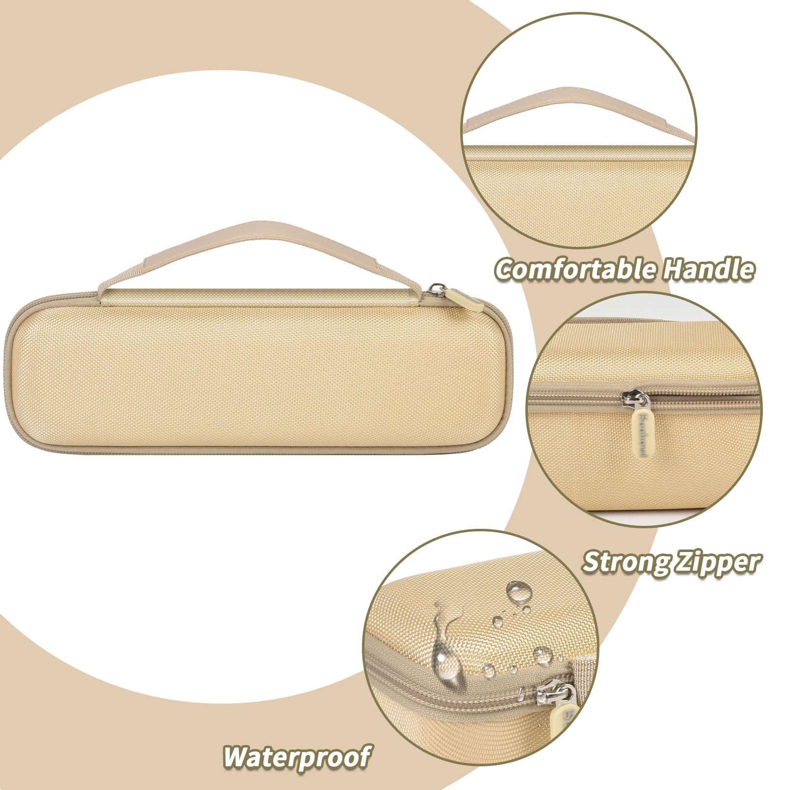Boobowl Telescopic Camping Light Case - Brown, Durable EVA Material, for BYSOU/AsFrost/SupeDesk/Outask