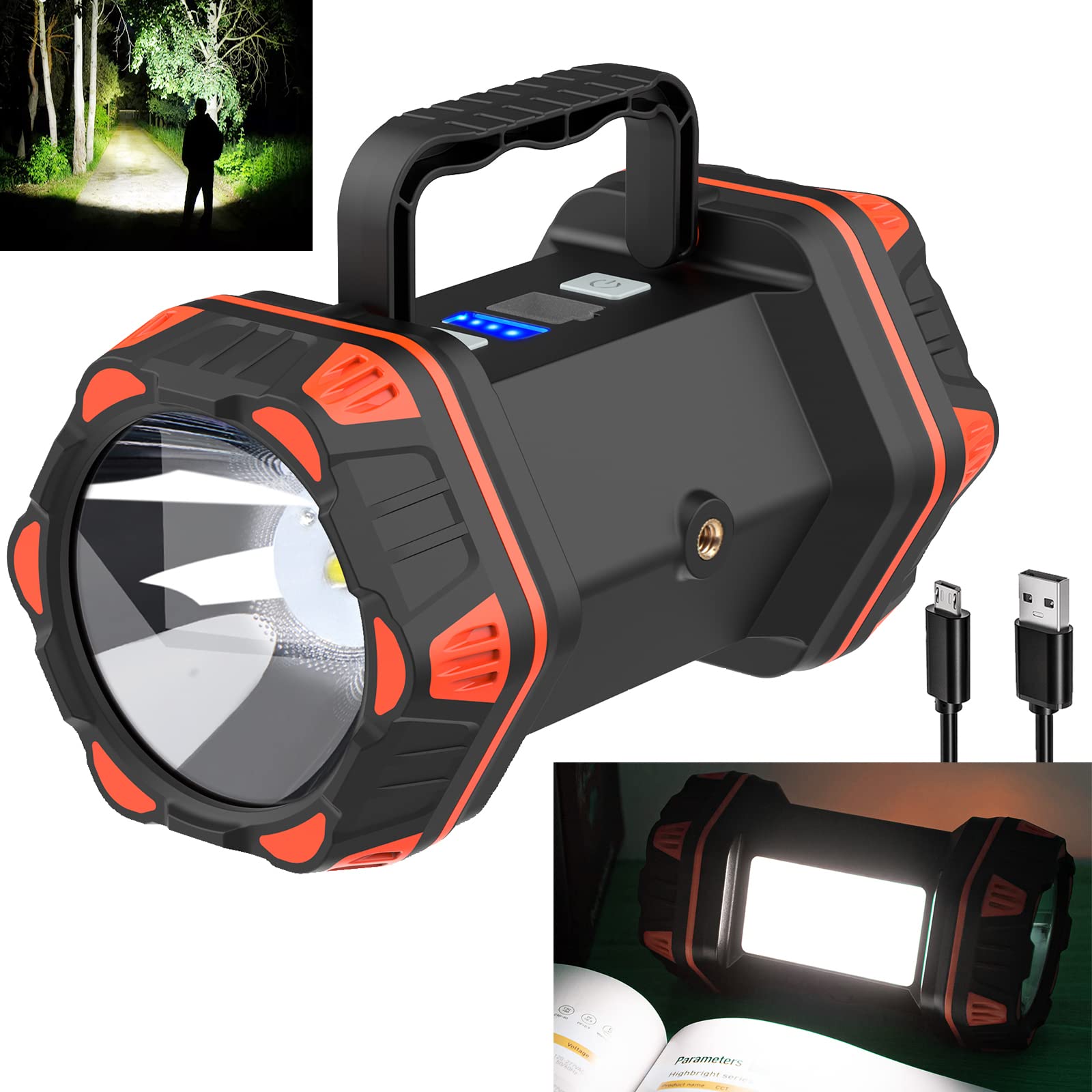 Ropelux Rechargeable Led Camping Lantern 1500Lm, 8 Modes, Portable Light For Emergencies, Orange