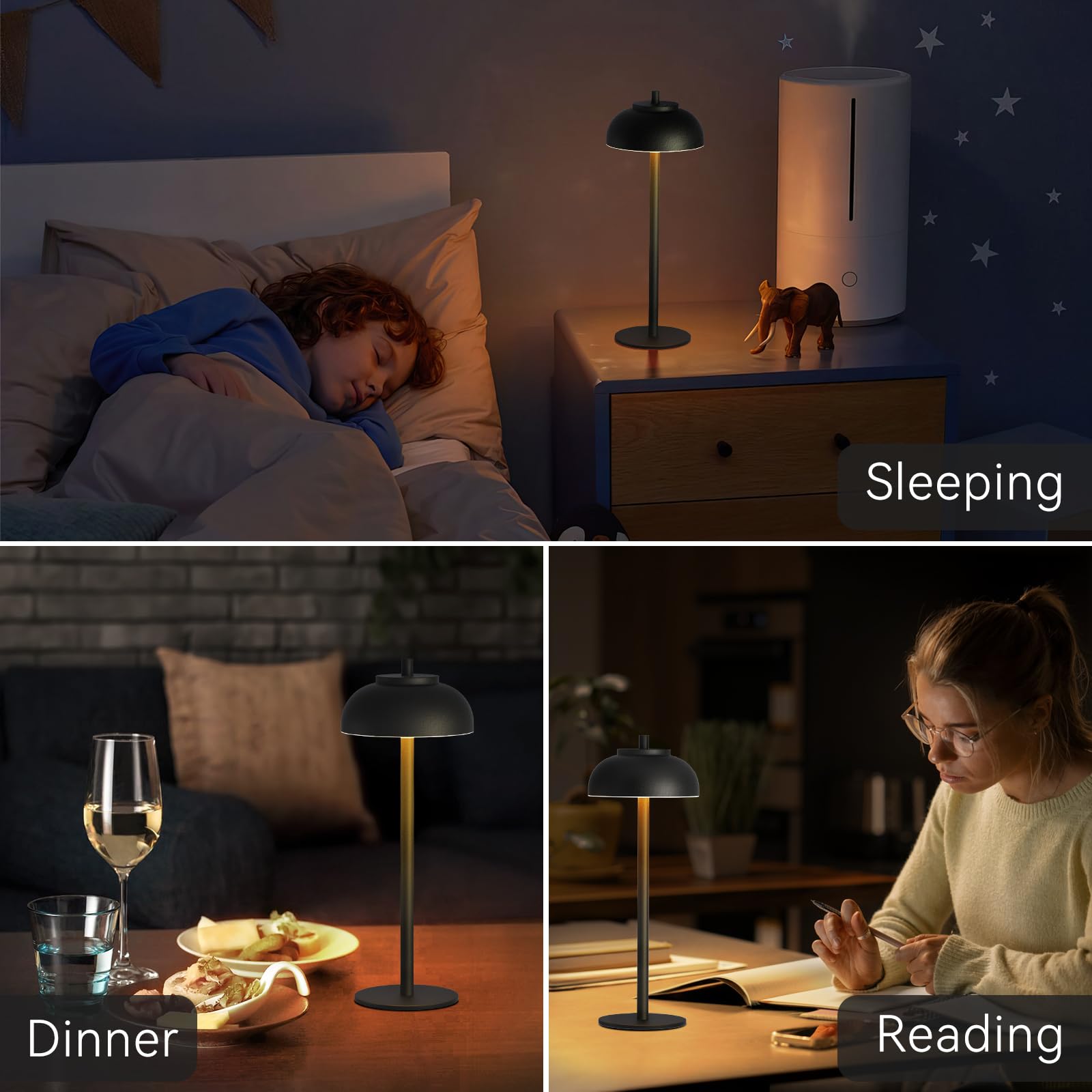 Moragin 2 Pack Led Cordless Table Lamps Rechargeable,Table Lights Battery Operated-Ip65 Waterproof-For Outdoor Patio/Restaurants