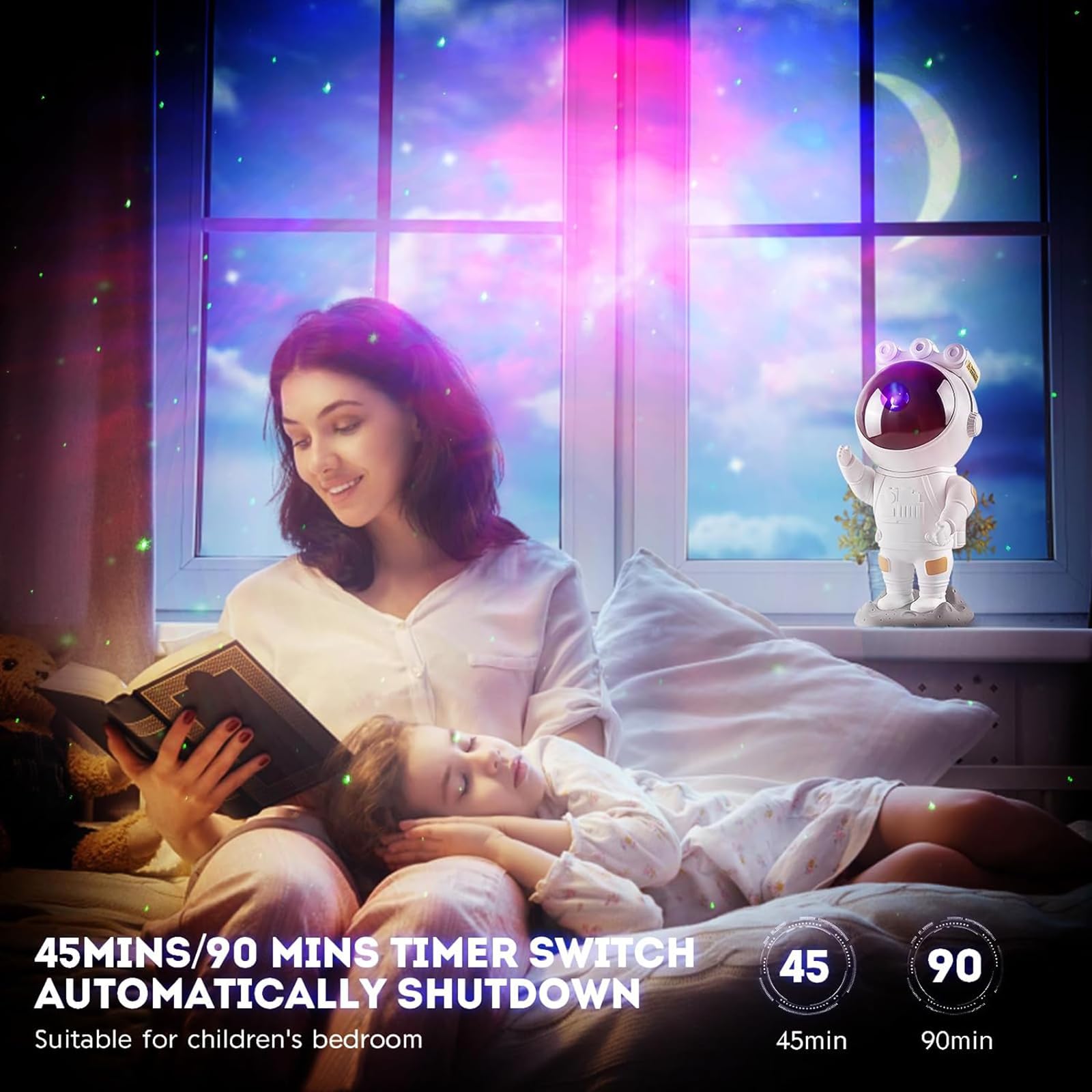 Astronaut Galaxy Star Projector Starry Night Light, Astronaut Light Projector with Nebula,Timer and Remote Control, Bedroom and