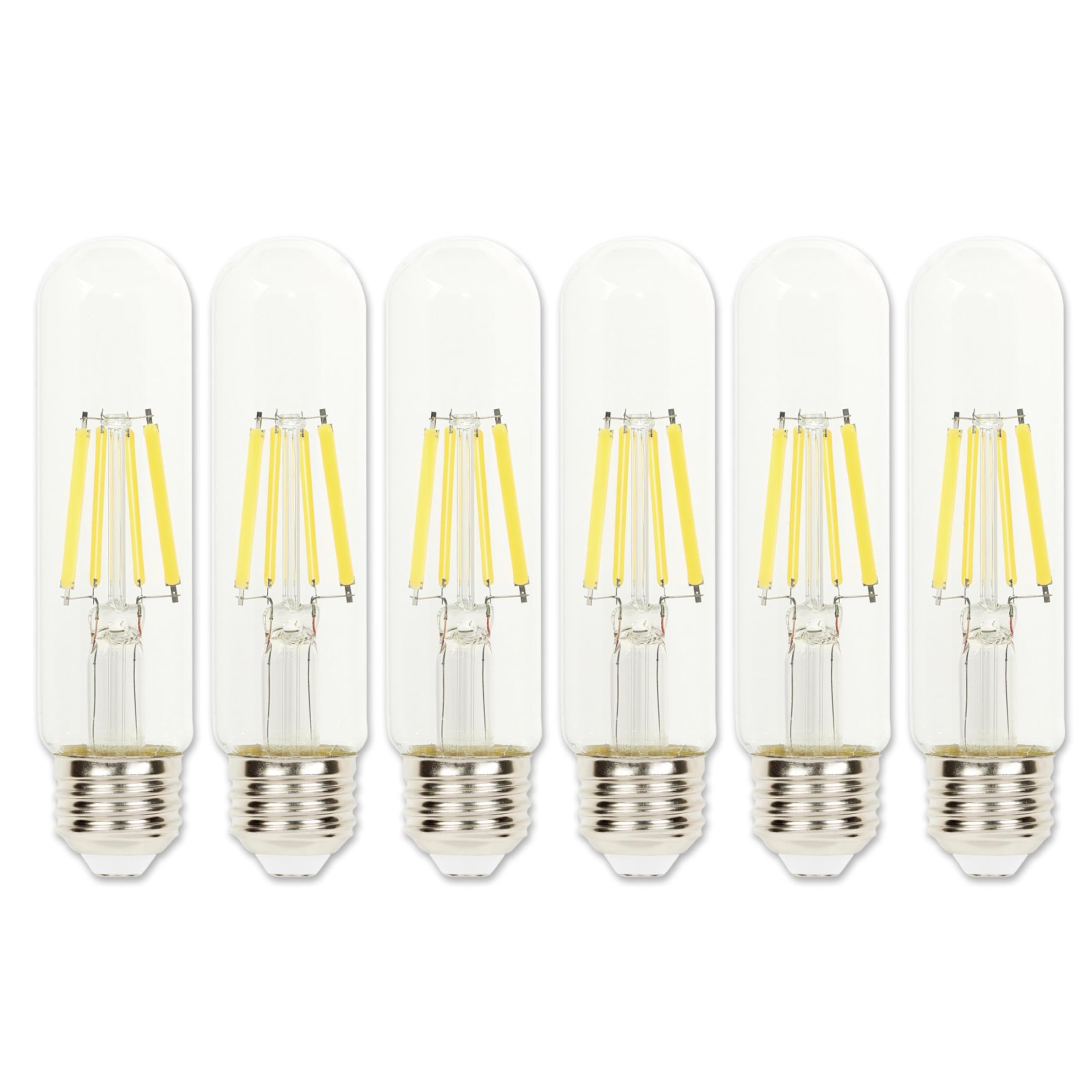 Westinghouse Lighting 5342020 8 Watt (100 Watt Equivalent) T10 Dimmable Clear Filament Led Light Bulb, Medium Base, 6 Pack