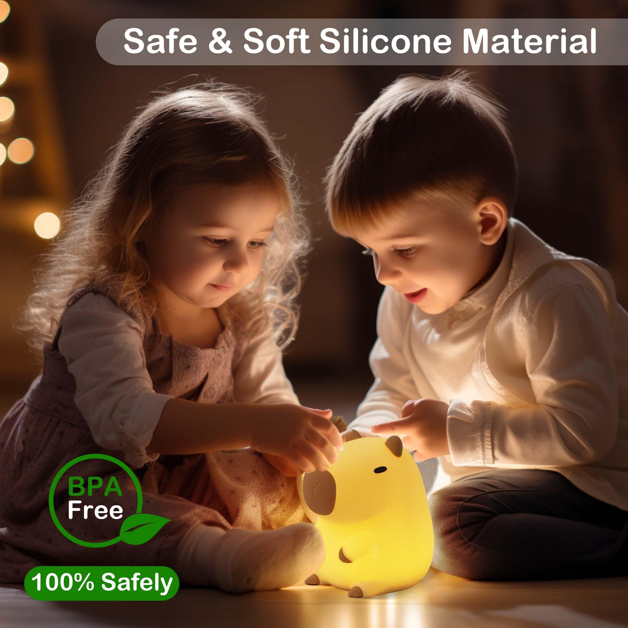 nite Capybara Night Light  Cute Silicone Capybara Lamp For Kids  Soft Silicone Nursery Nightlight Usb Led Touch Lamp Bedroom Decor As Xmas Birthday Gifts For Boys Girls