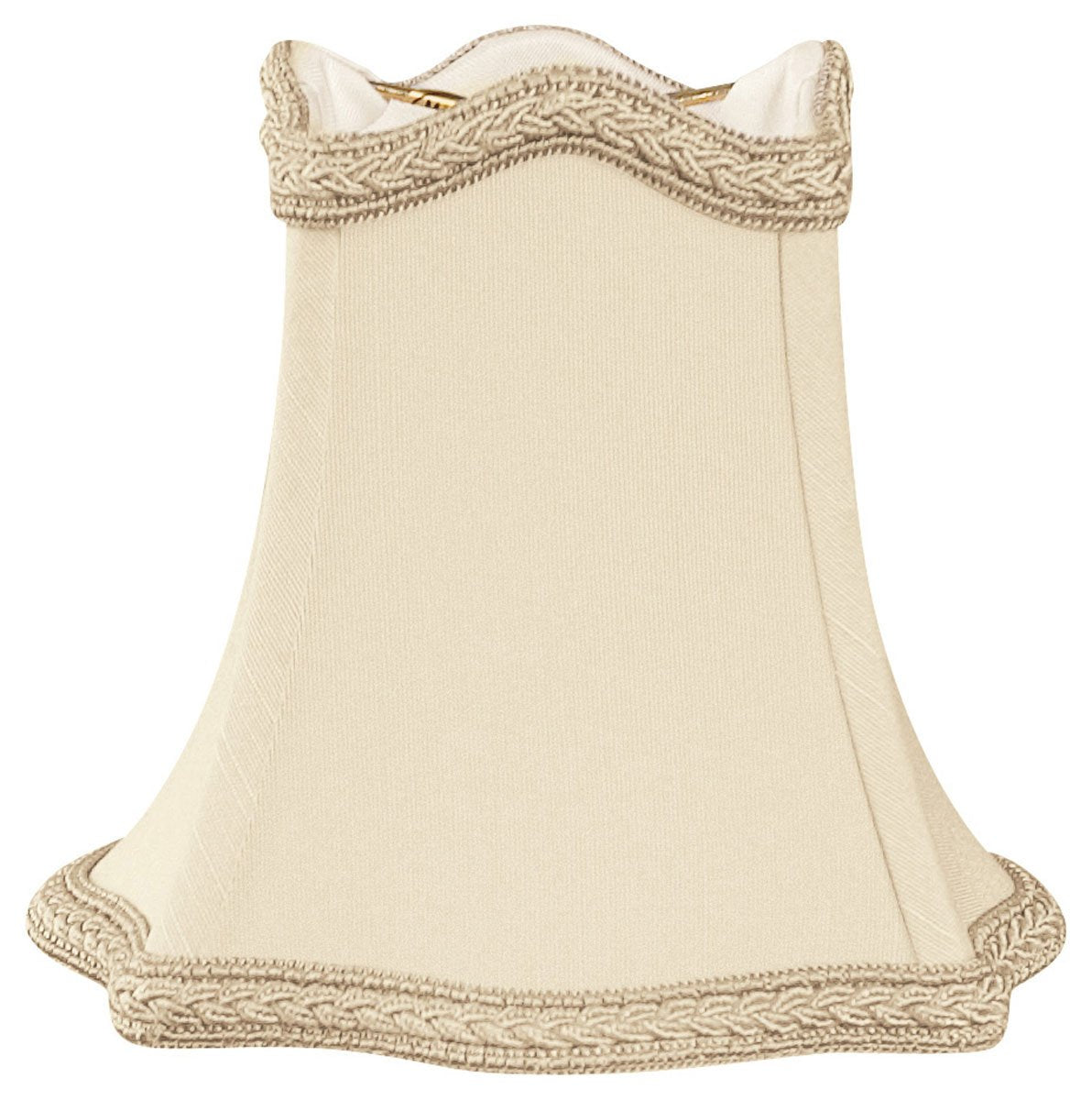 Royal Designs, Inc. Fancy Square Chandelier Shade with Decorative Trim CS-508BG, Beige, 2.5 x 5 x 4.5