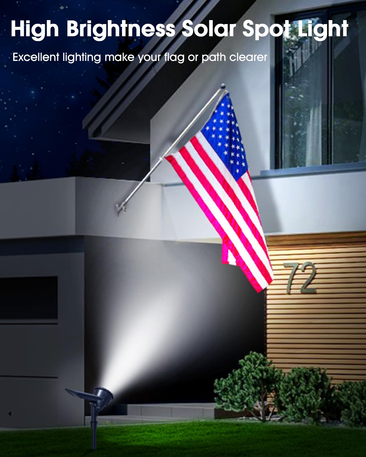 Dbf Solar Landscape Lights, 18 Led Waterproof Outdoor Spotlights, Pack Of 4, Cool White