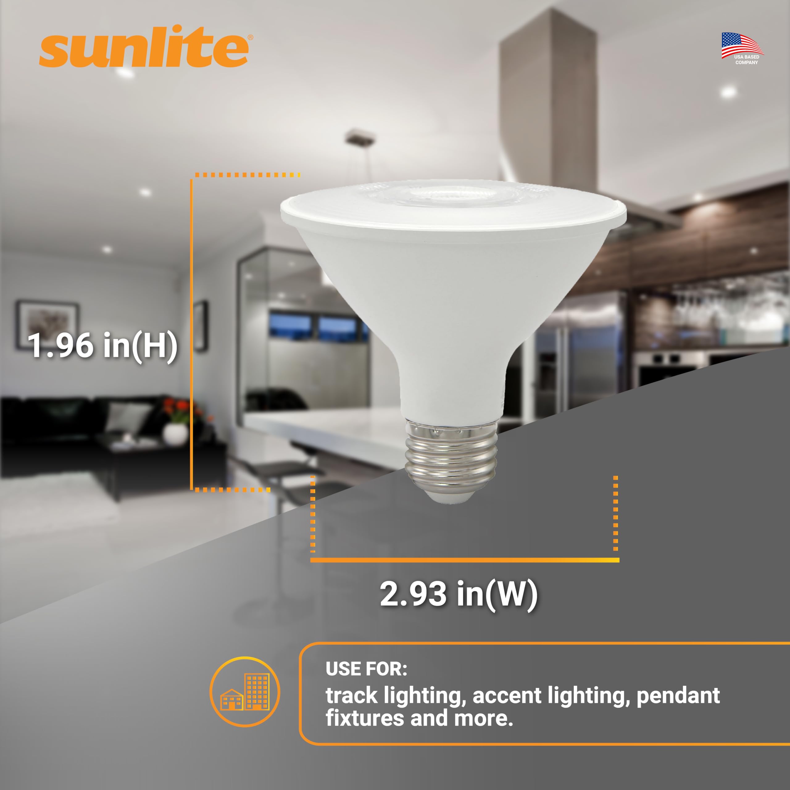 Sunlite Reflector Par30 Led Bulb  Spotlight  9W (75W=)  750 Lmns  Medium E26 Base  90 Cri  Dimmable  Decorative Track Lighting Use  Etl  Title-20 Compliant  Bulk  24 Pack  40K-Cool White