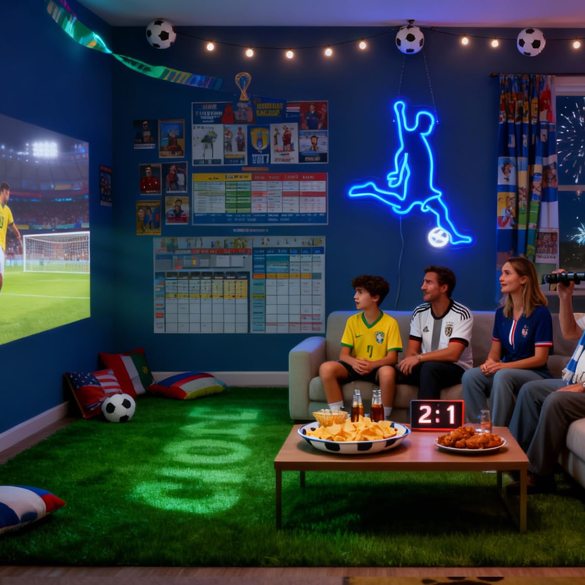 Football Lover Neon Sign  Soccer Sport Neon Light Sign  Football Club Lights  Led Light Up Signs For Football Team Dormitory Man Cave  Bedroom Game Room Wall Art Decorations Christmas Birthday Gifts